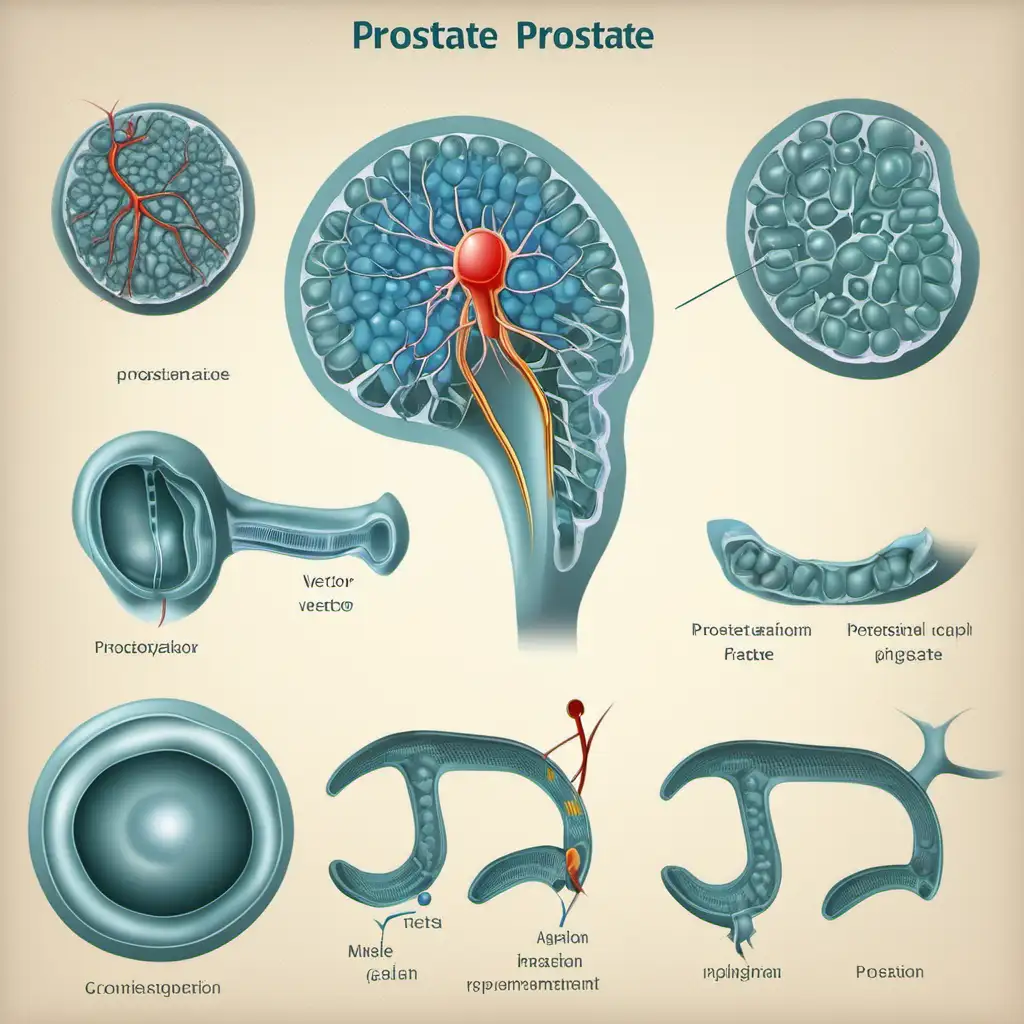 Prostate Health and Medical Care Vector Illustrations