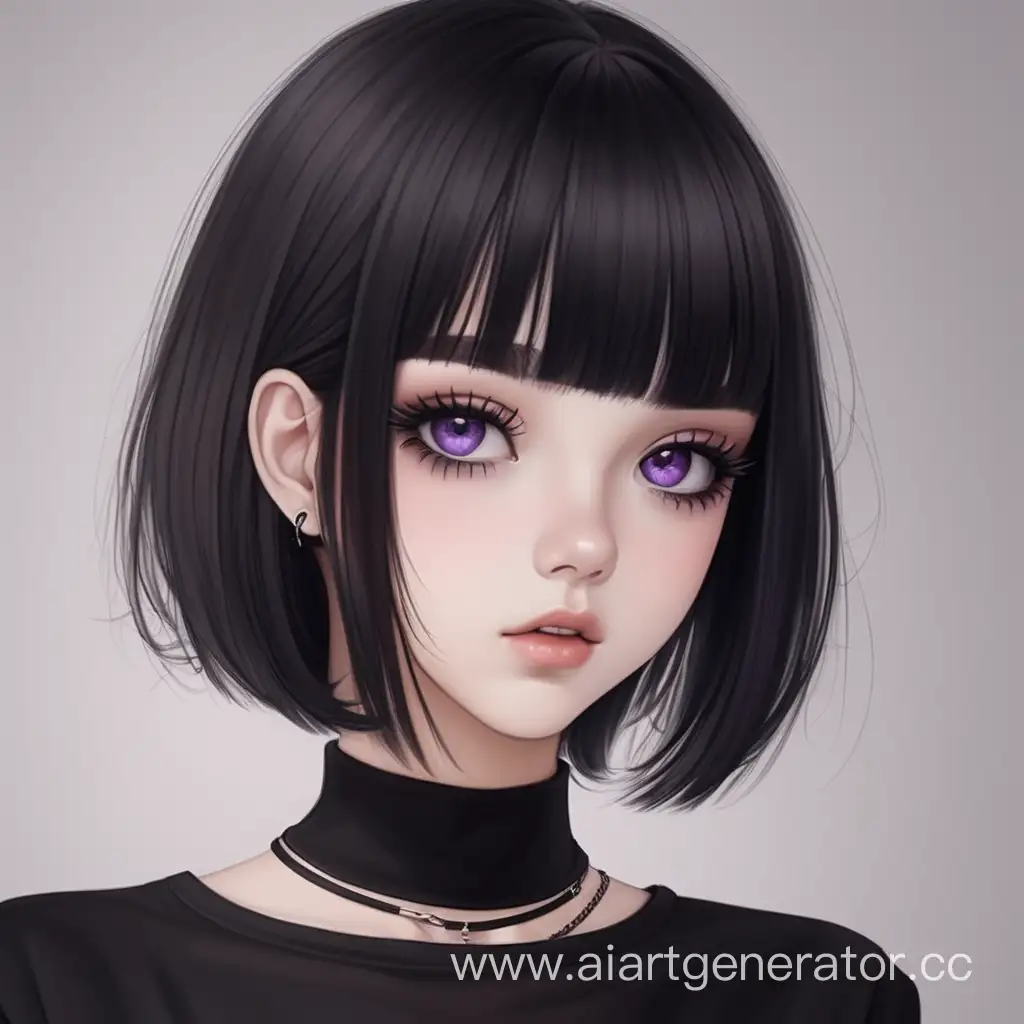 Elegant-BlackHaired-Woman-with-Violet-Eyes-and-Smudged-Mascara-Wearing-a-Black-Choker