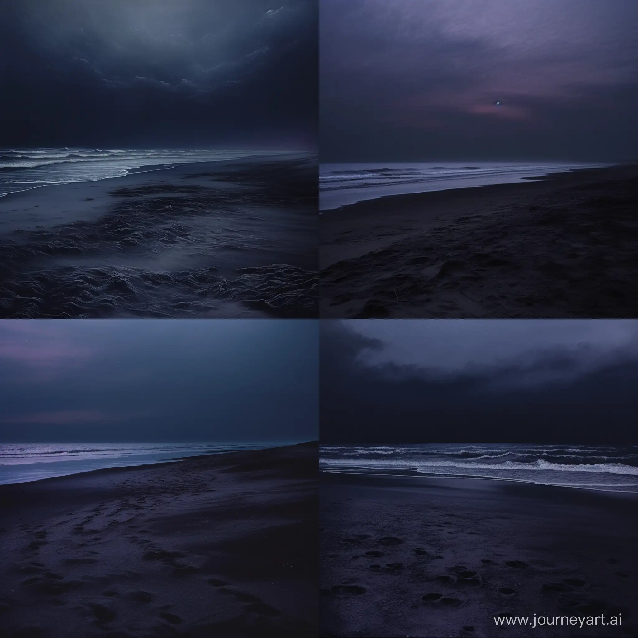 Serene-North-Sea-Night-Dark-Blue-and-Purple-Hues-on-Coastal-Shore
