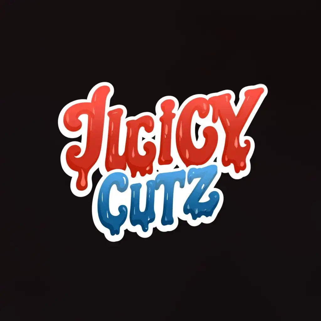 a logo design,with the text "juicy cutz", main symbol:barber splash drip,Moderate,clear background
