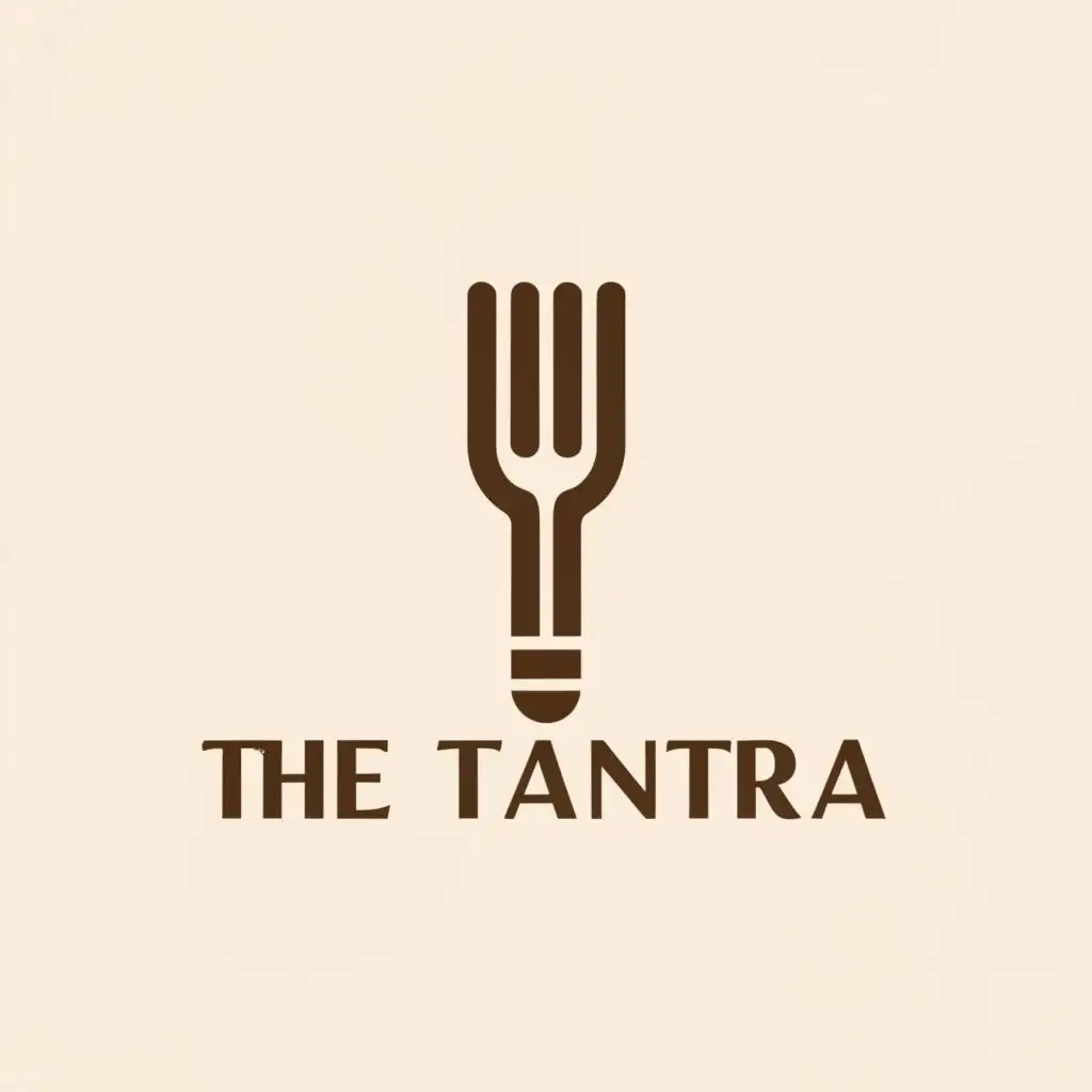 a logo design,with the text "THE TANTRA", main symbol:fork,Minimalistic,be used in Restaurant industry,clear background