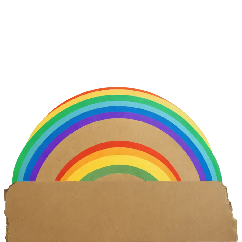 beautiful rainbow with a cardboard theme