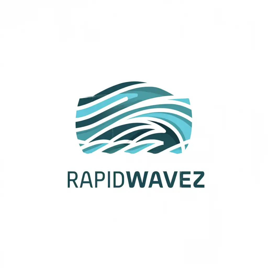 a logo design,with the text 'Rapid wavez', main symbol:ocean wave moving,complex,clear background