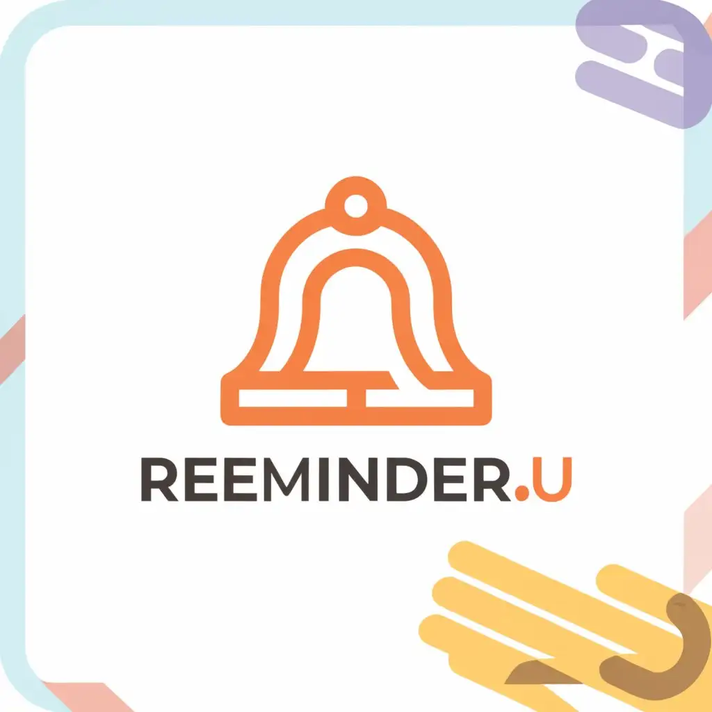 a logo design,with the text "ReminderU", main symbol:Bell,Minimalistic,clear background