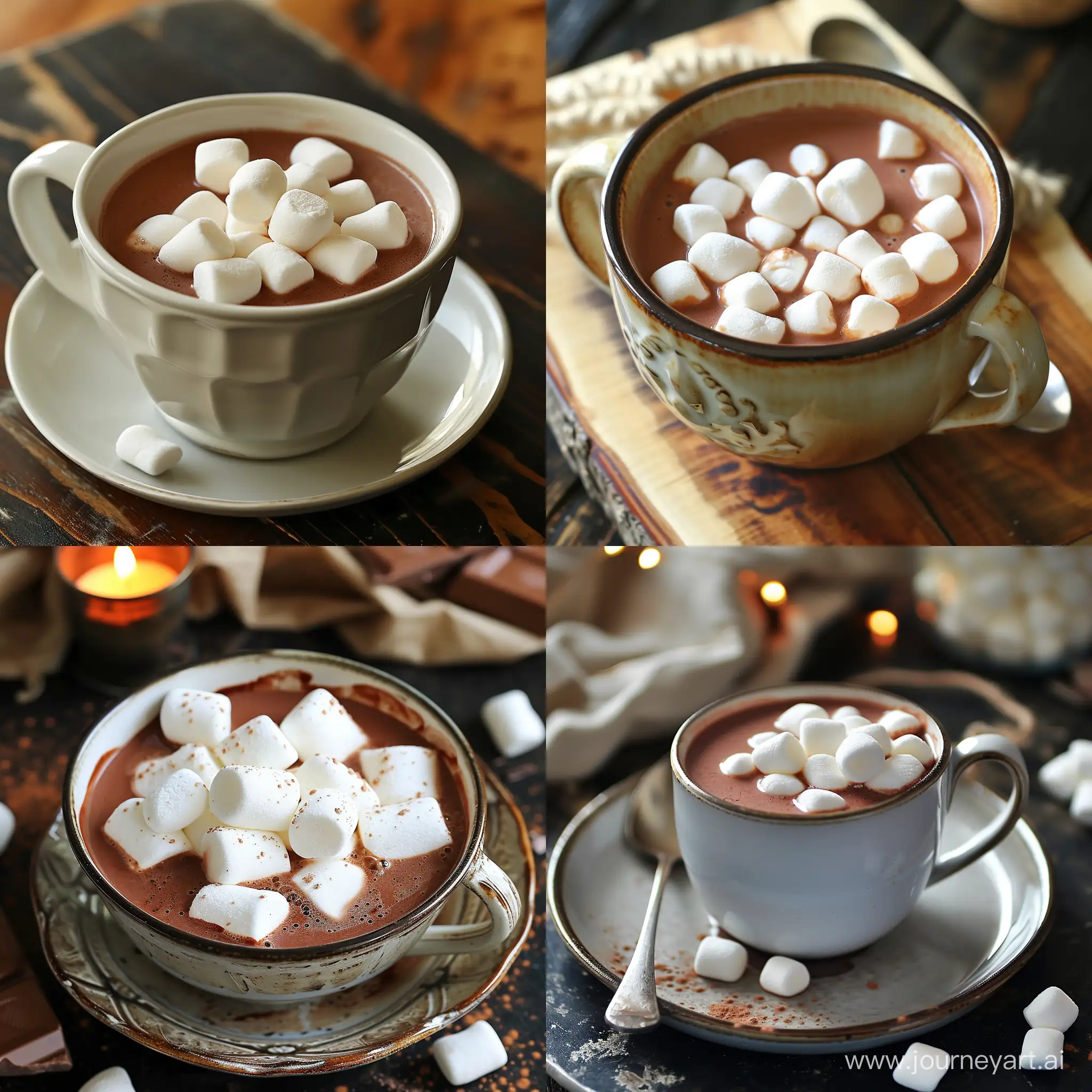 Warm Hot Chocolate With Fluffy Marshmallows