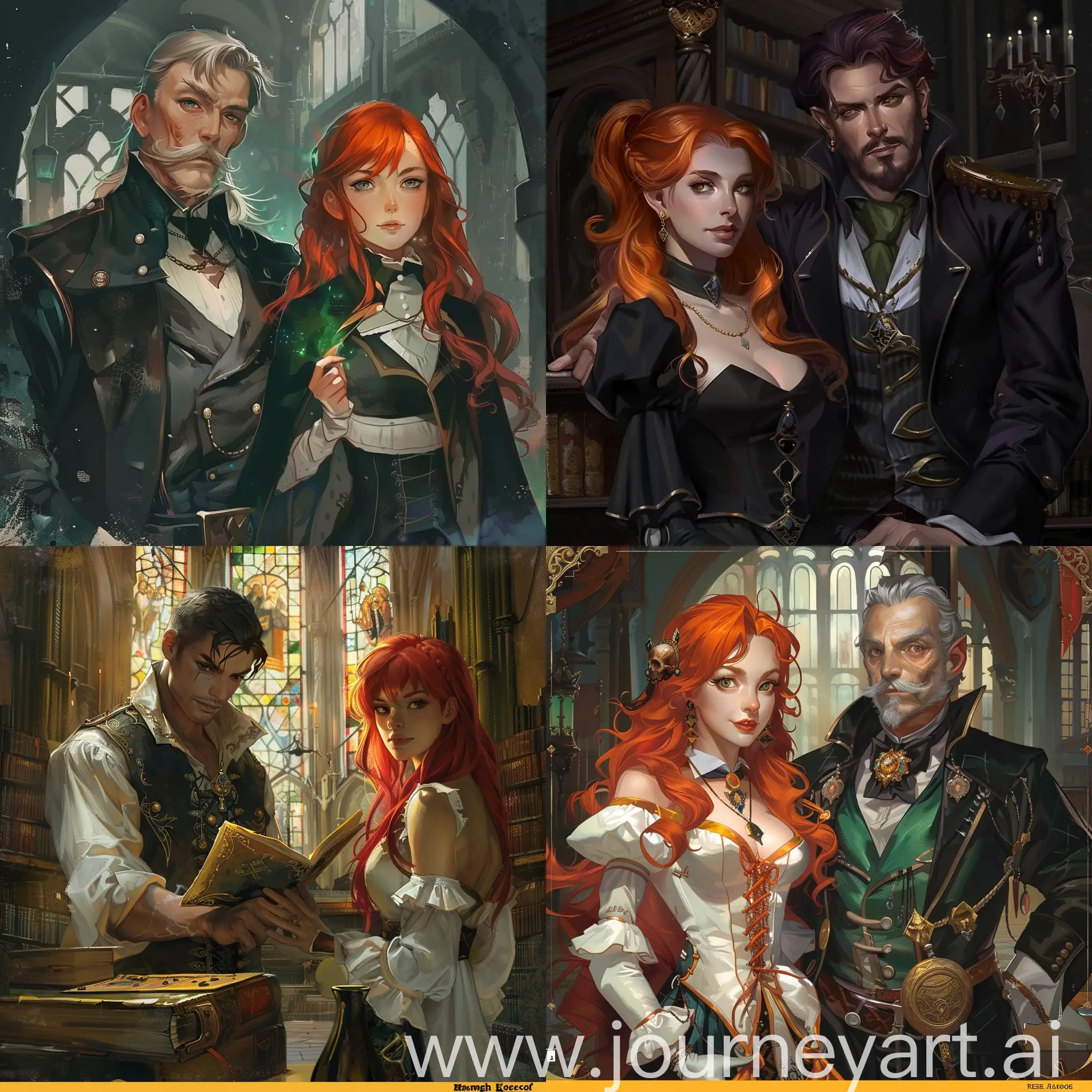 Fantasy-Redhead-Girl-and-Mage-Necromancer-at-Magic-Academy