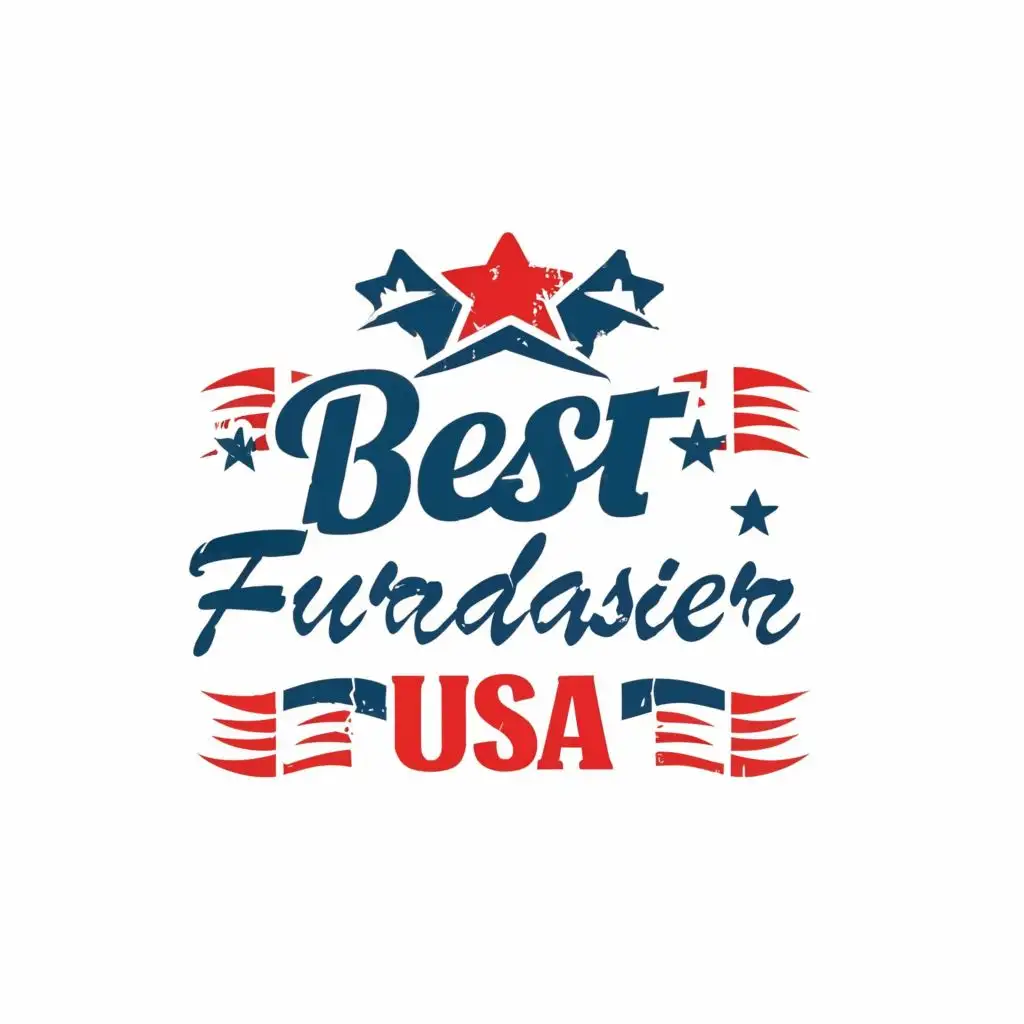 LOGO-Design-For-Best-Fundraiser-USA-Patriotic-Typography-Emblem-for-Retail-Industry