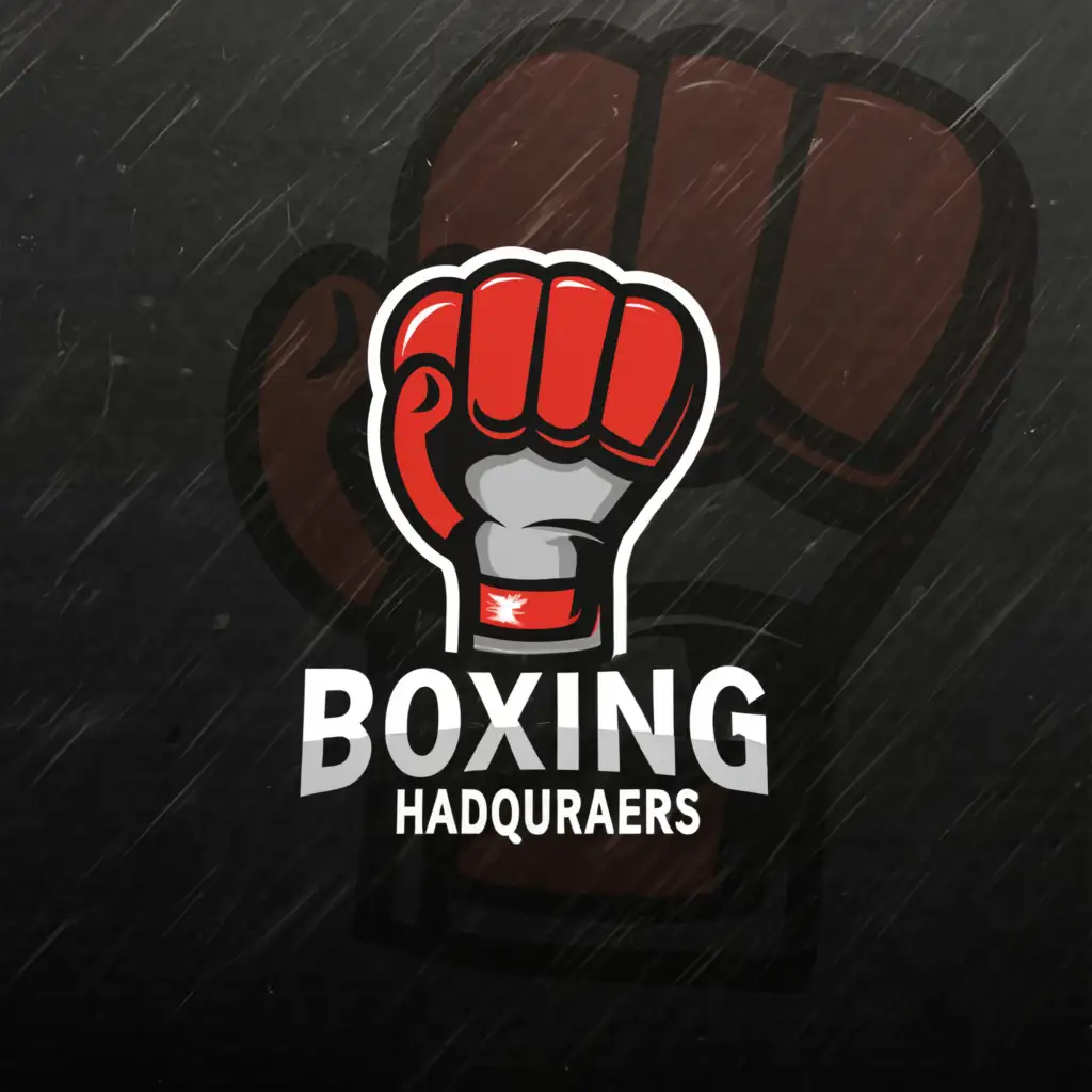 a logo design,with the text "Boxing Headquarters", main symbol:Boxing glove,Moderate,be used in Sports Fitness industry,clear background