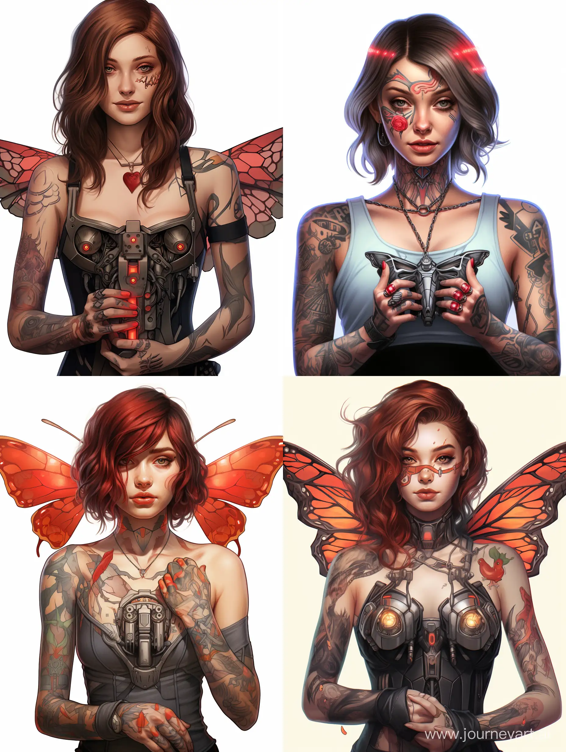 Charming-Cyberpunk-Robot-Girl-with-Red-Moth-Tattoo-and-Tattoo-Machine