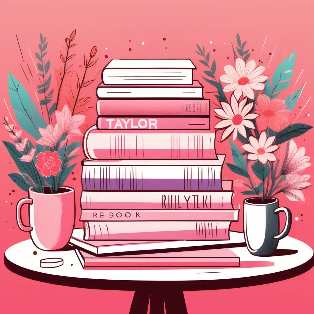 Pink Pastel Bookshelf with Floral Accents