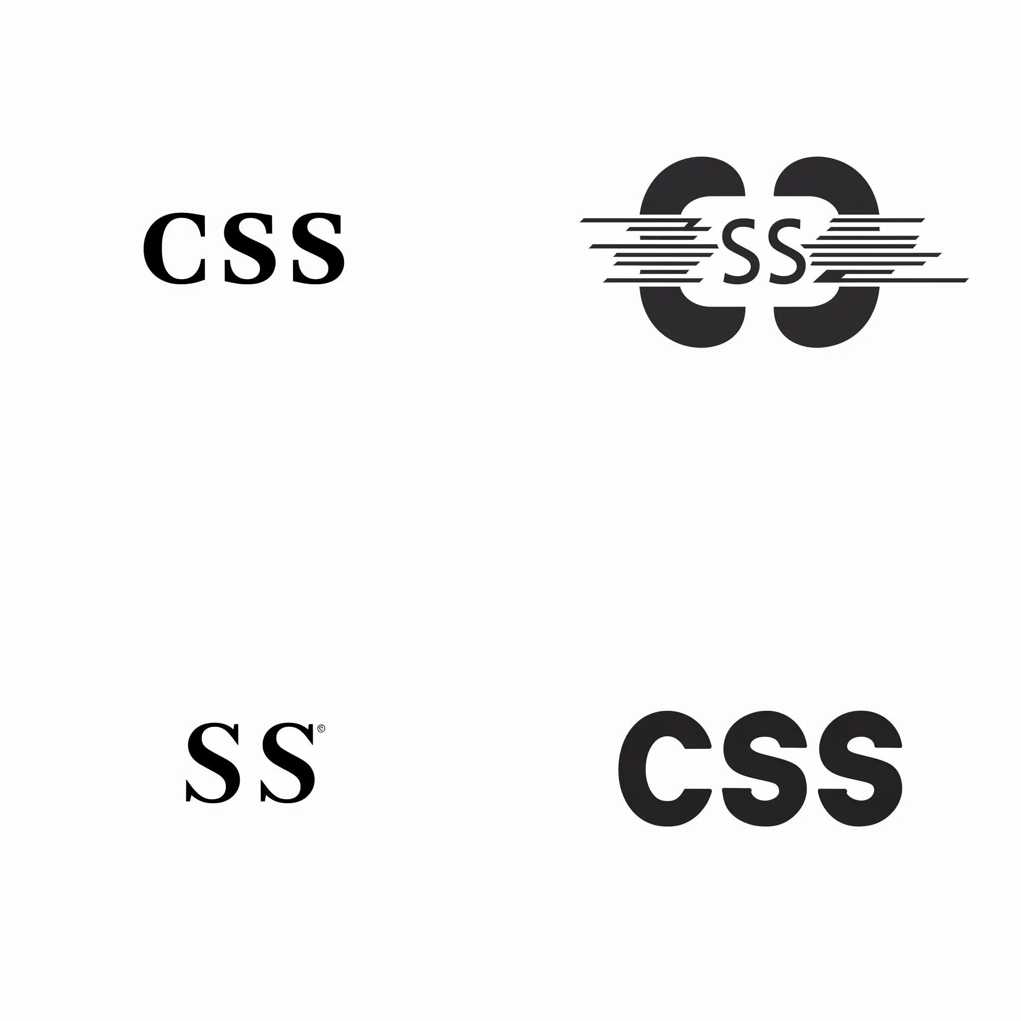 lettermark logo, simple vector image, flat image, black image, white background, contains letter C S S - no shading

 --v 6 --ar 1:1 --no 77049