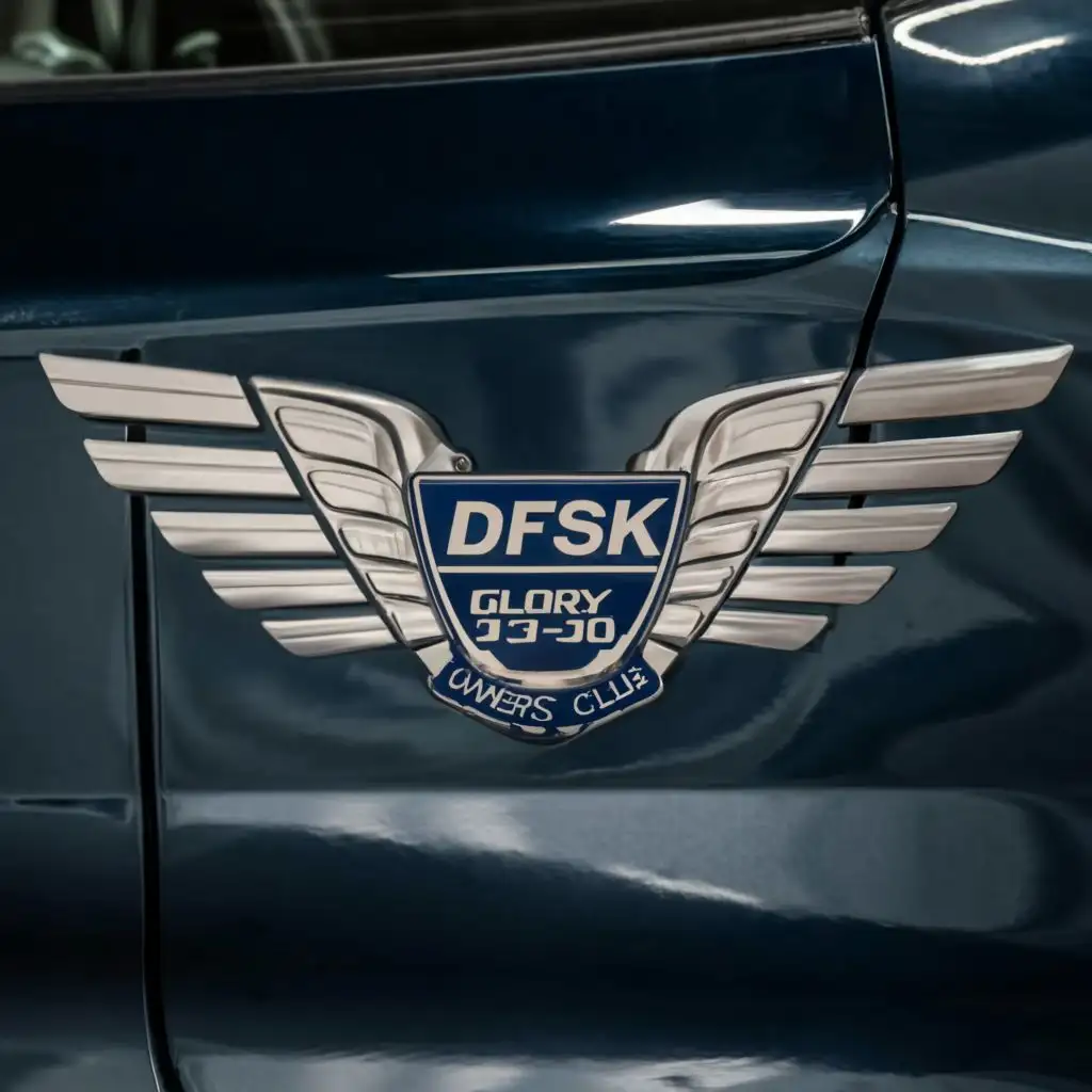 logo, wing with dfsk logo, with the text "dfsk glory 330 owners club", typography