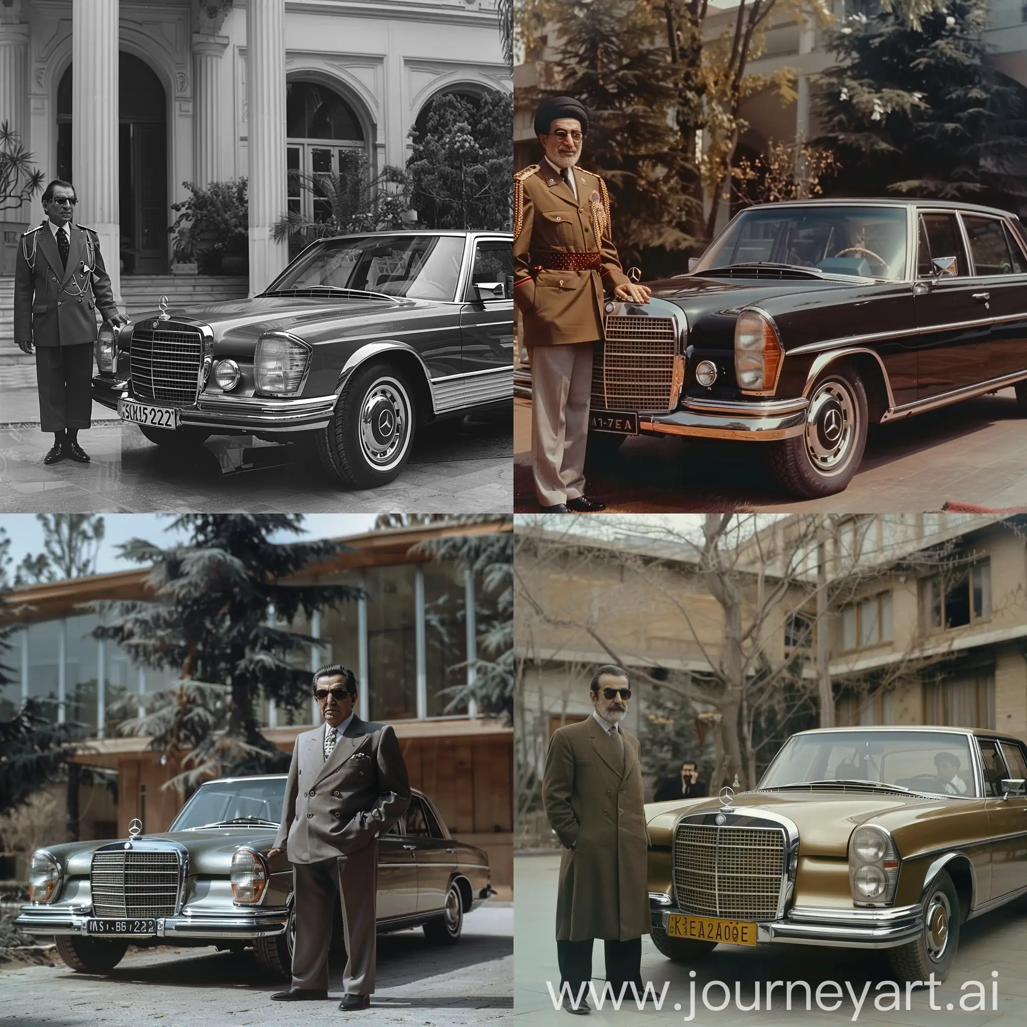 Iranian-Monarch-Reza-Shah-Pahlavi-with-Luxury-Mercedes-Benz-2022-Edition-Vintage-Elegance