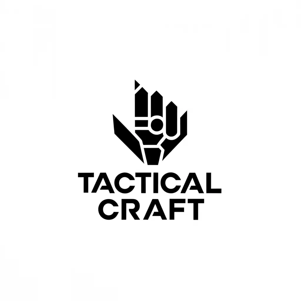 LOGO-Design-For-Tactical-Craft-Bold-Black-Hand-Symbol-on-Clear-Background
