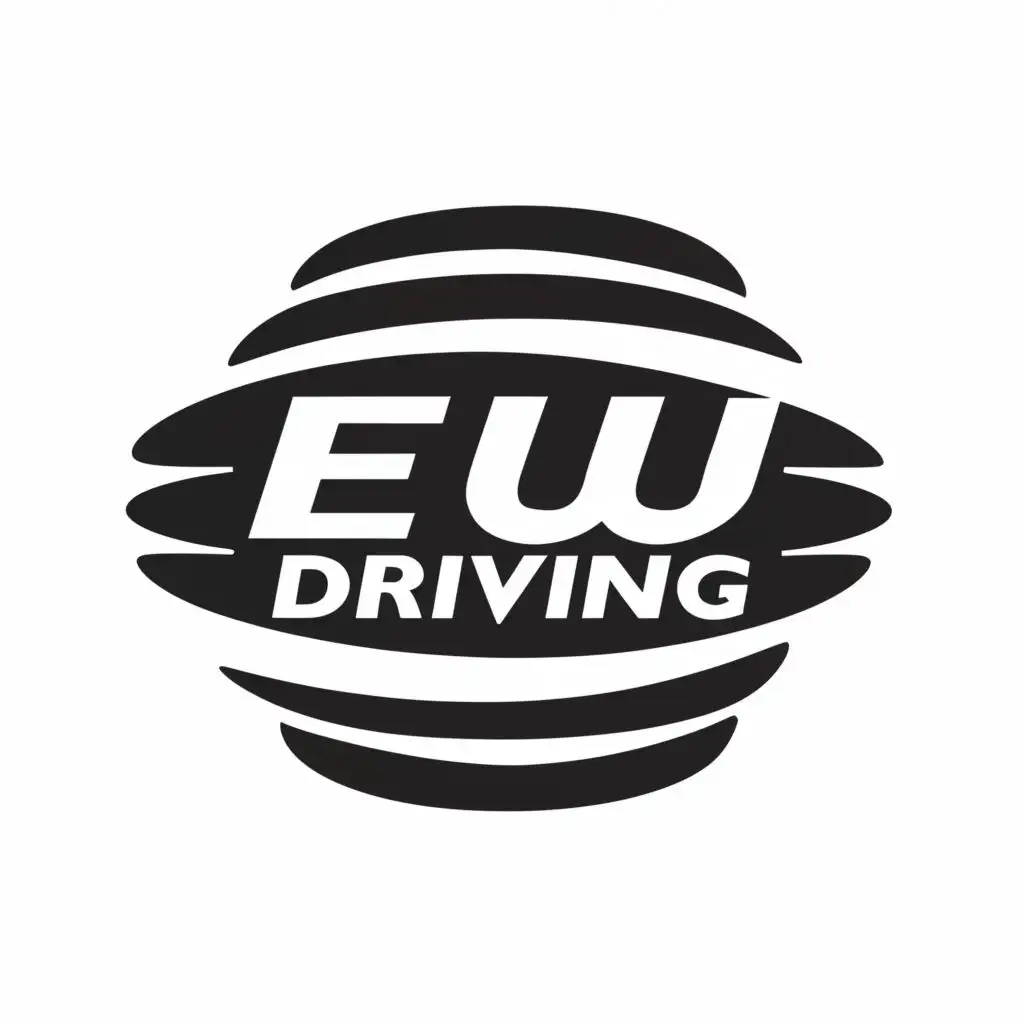 logo, eu OVEL BLACK AND WHITE, with the text "EU DRIVING", typography, be used in Automotive industry