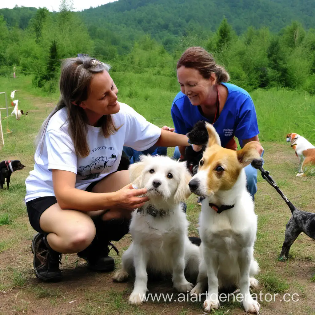 Volunteers-Walking-Dogs-in-Nature-Park