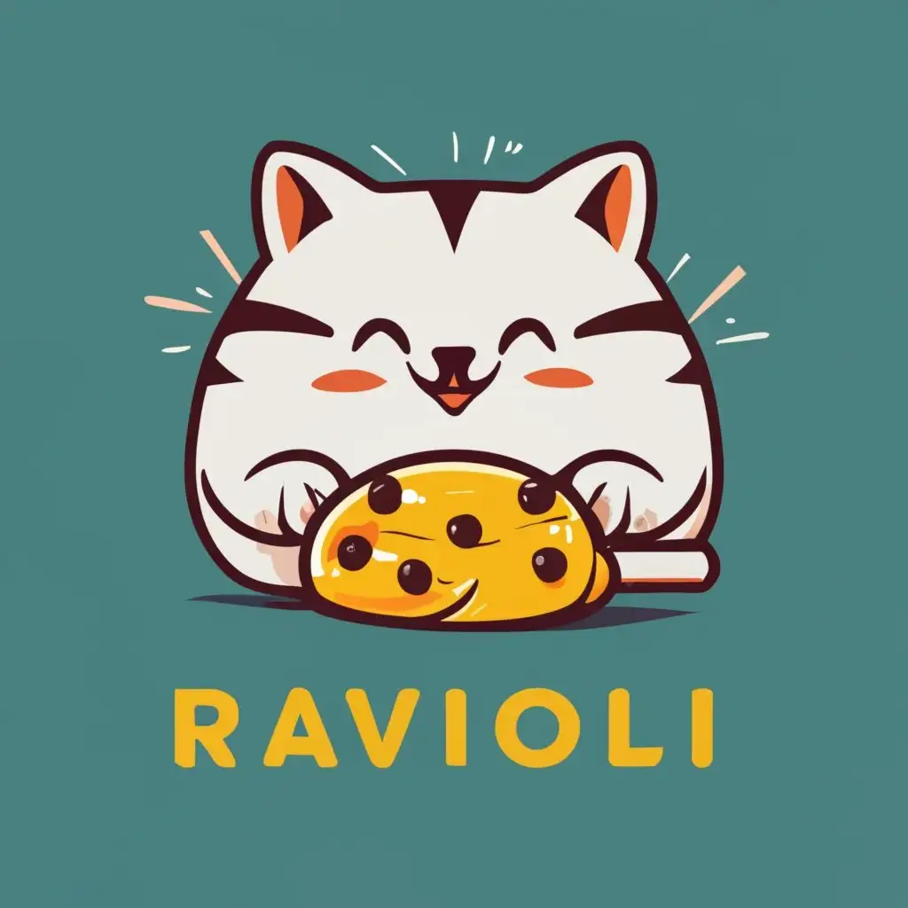 logo, fat cat, with the text "Ravioli", typography, be used in Legal industry