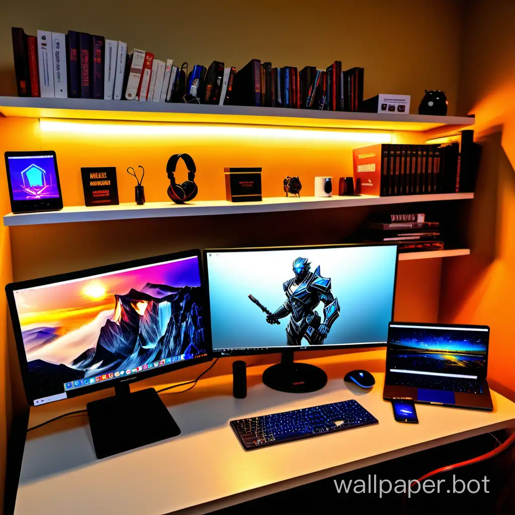 Modern-Angular-Developer-Workspace-with-Ambient-Amber-Lighting