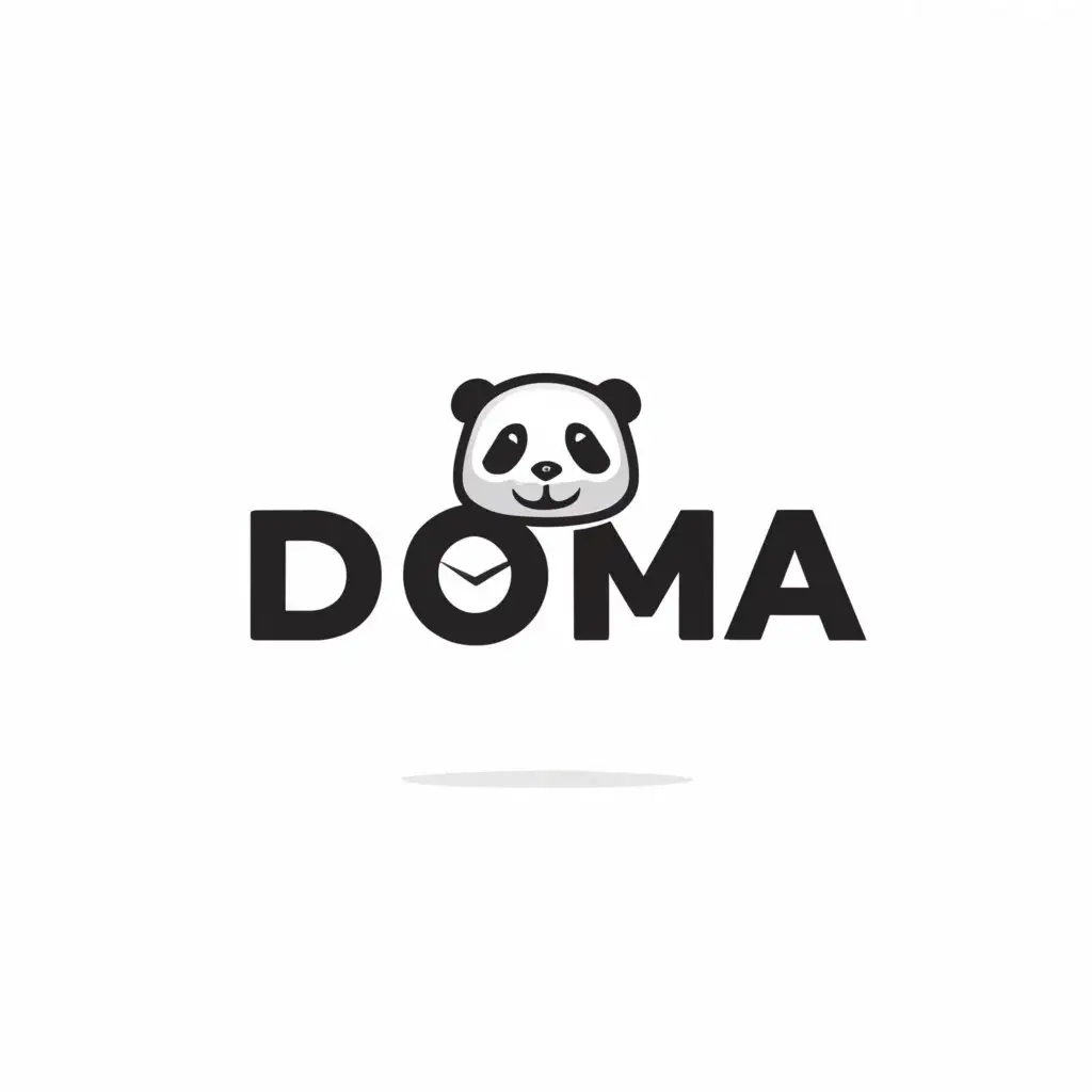 a logo design,with the text "Doma", main symbol:panda,Moderate,be used in Finance industry,clear background
