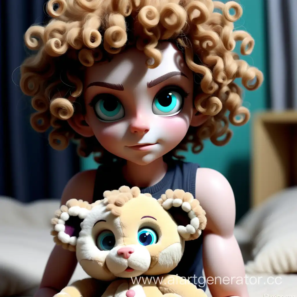 Curly-Femboy-Denis-with-a-Furry-Toy