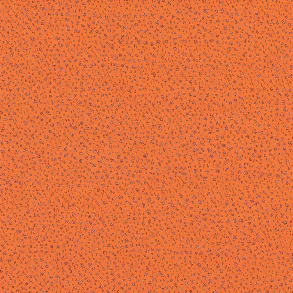 every orange color  with subtle tiny floral geometric pattern