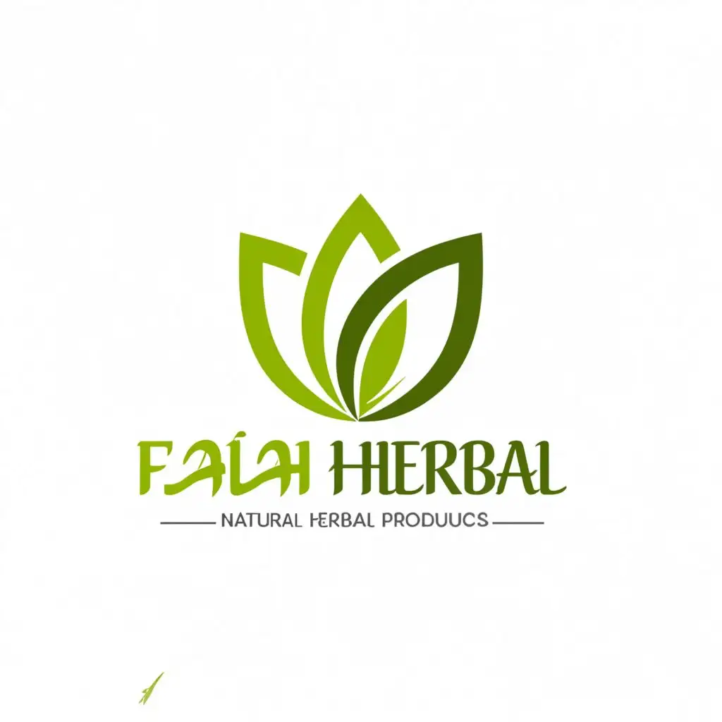 a logo design,with the text "Falah herbal فلاح العشبية", main symbol:Leef,Moderate,be used in Medical Dental industry,clear background