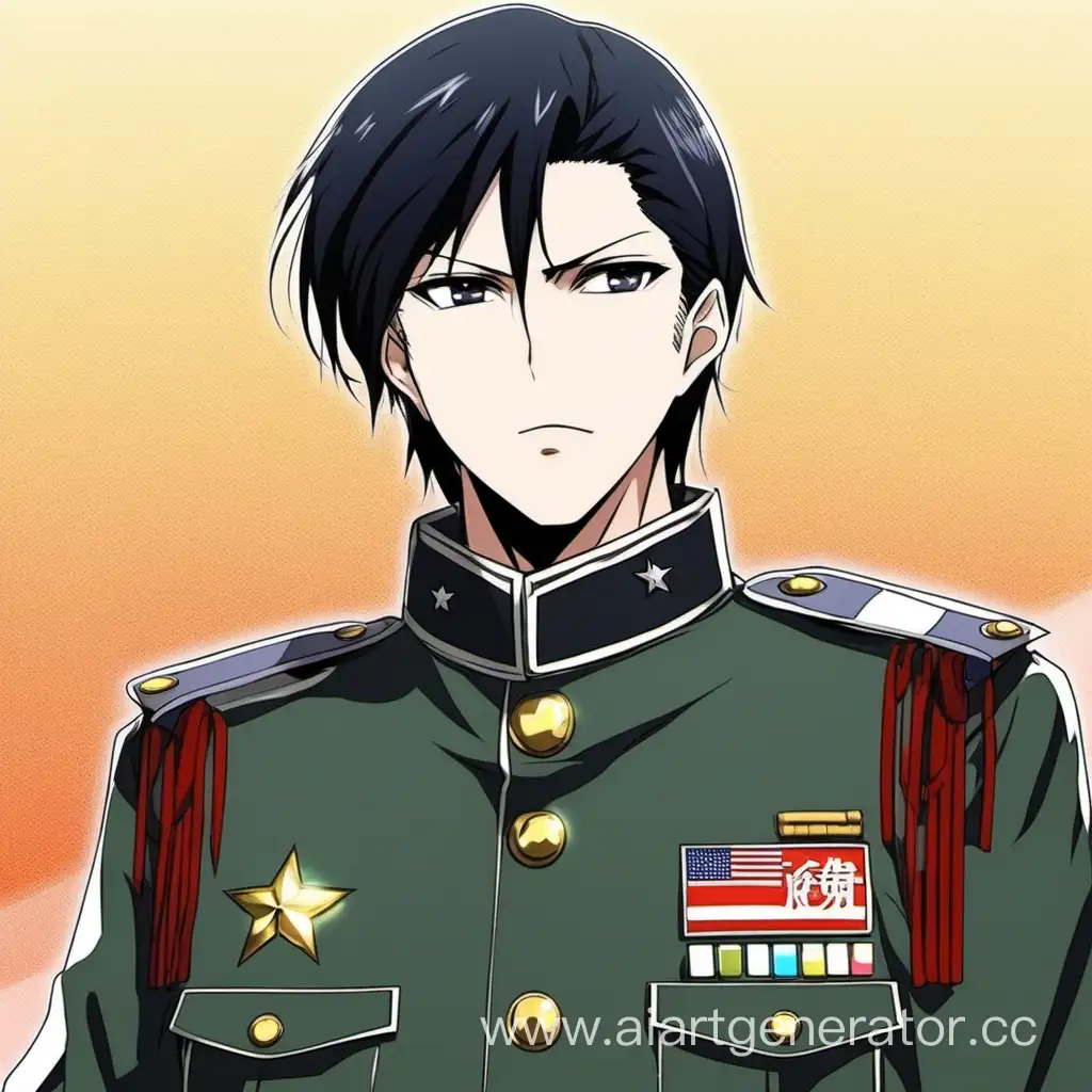 AnimeStyle-Military-Officer-with-Striking-Black-Hair