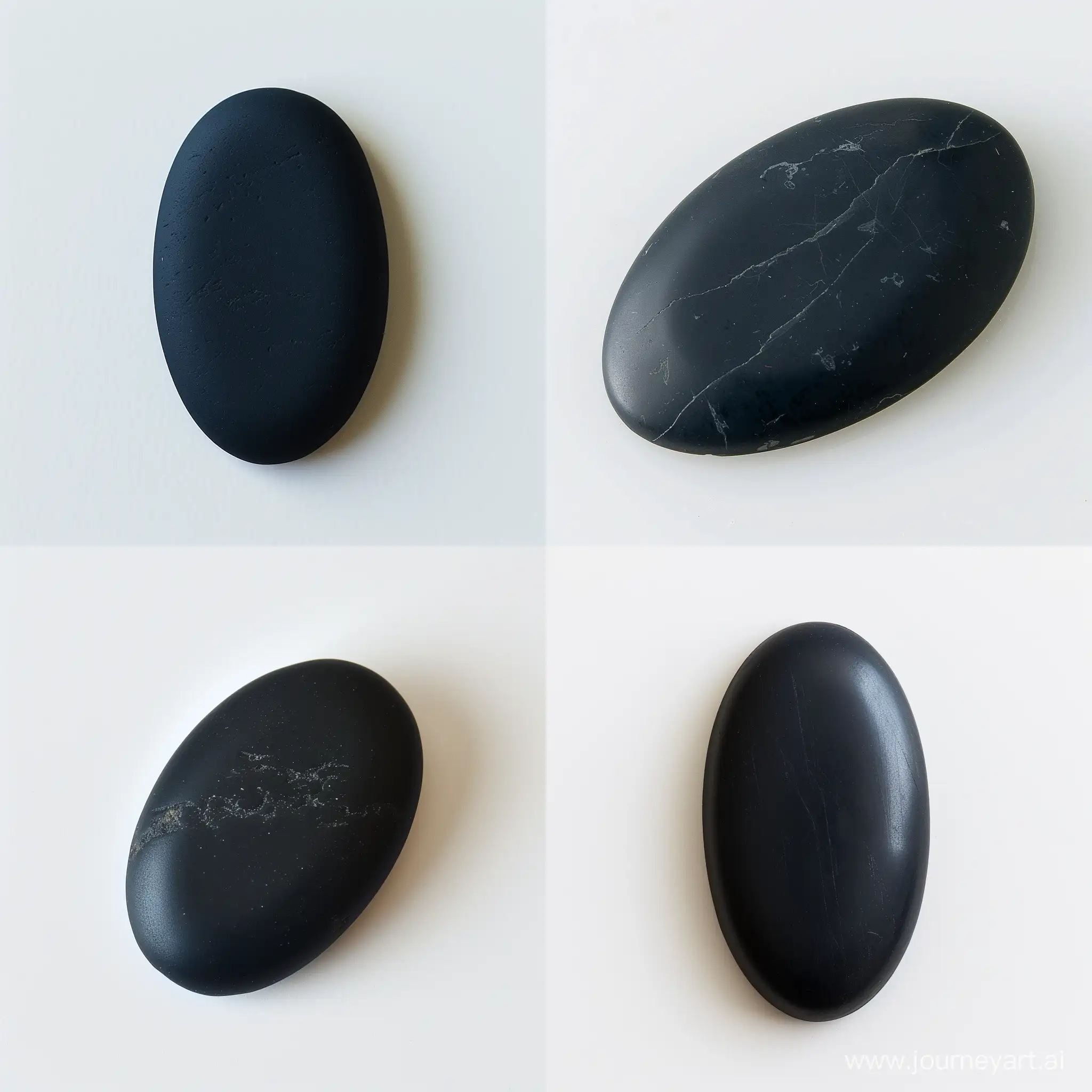 Elegant-Black-Matte-Oval-Stone-Cabochon-on-White-Background