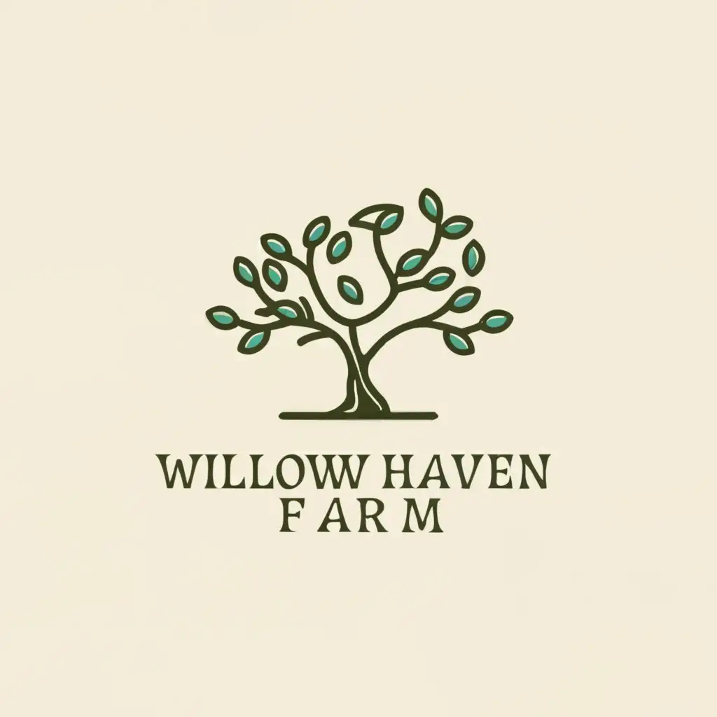 Logo Design for Willow Haven Farm Serene Willow Tree Emblem for Home ...