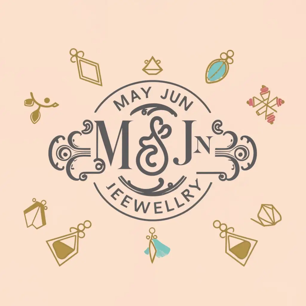 a logo design,with the text "May and June Jewellery", main symbol:Jewellery items,Moderate,clear background