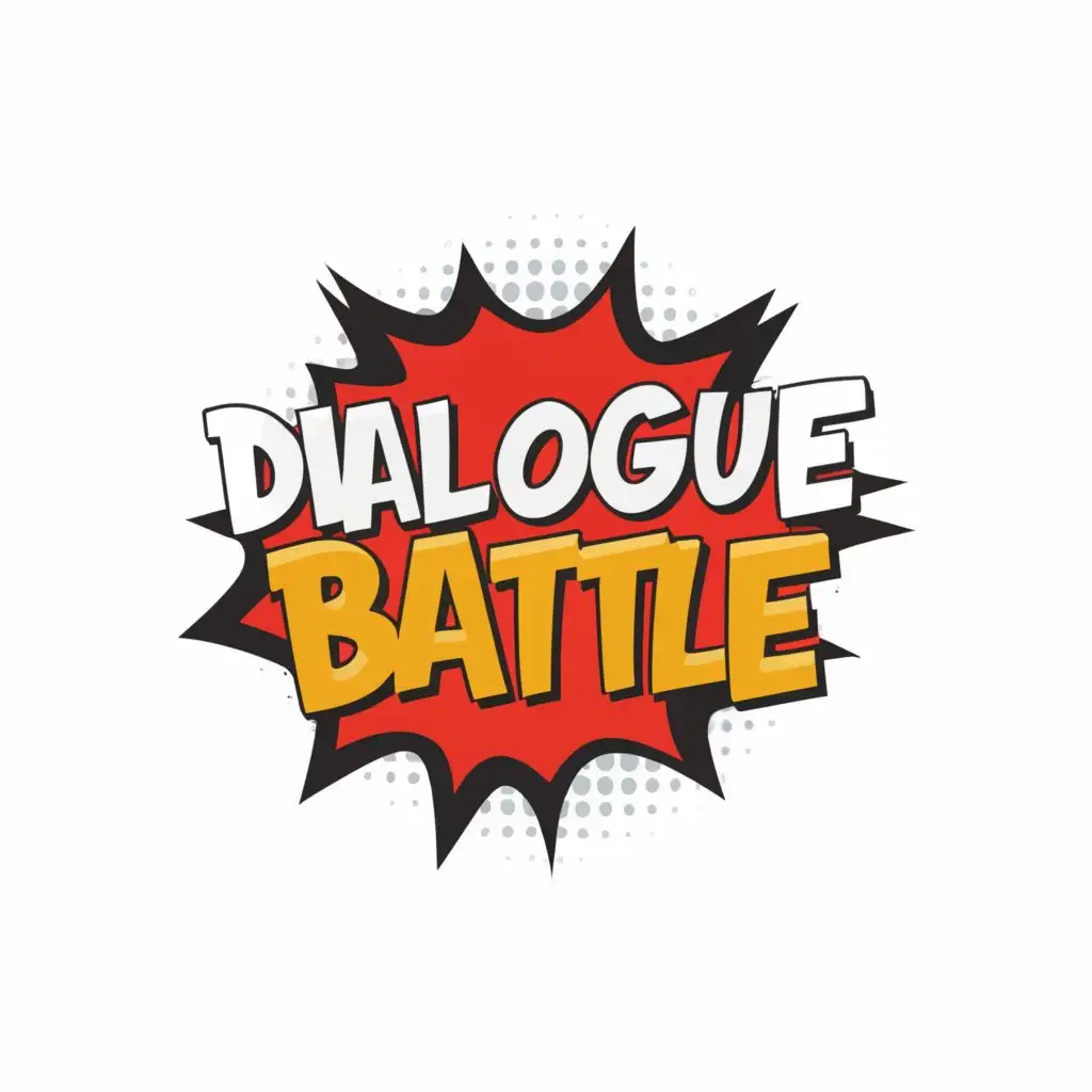 a logo design,with the text "Dialogue Battle", main symbol:comic book style,Moderate,be used in Entertainment industry,clear background