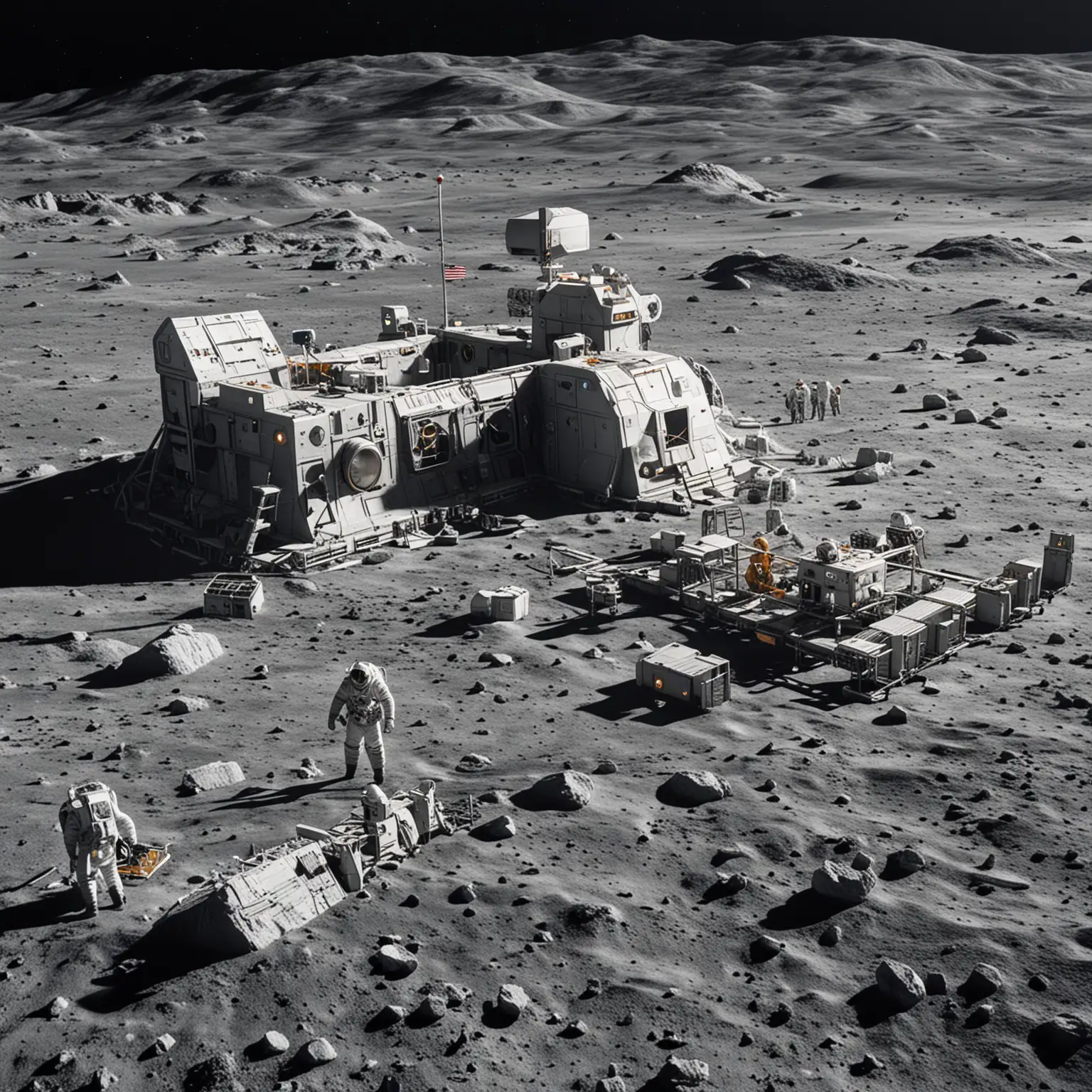 Moon Base Futuristic Lunar Colony with Advanced Technology