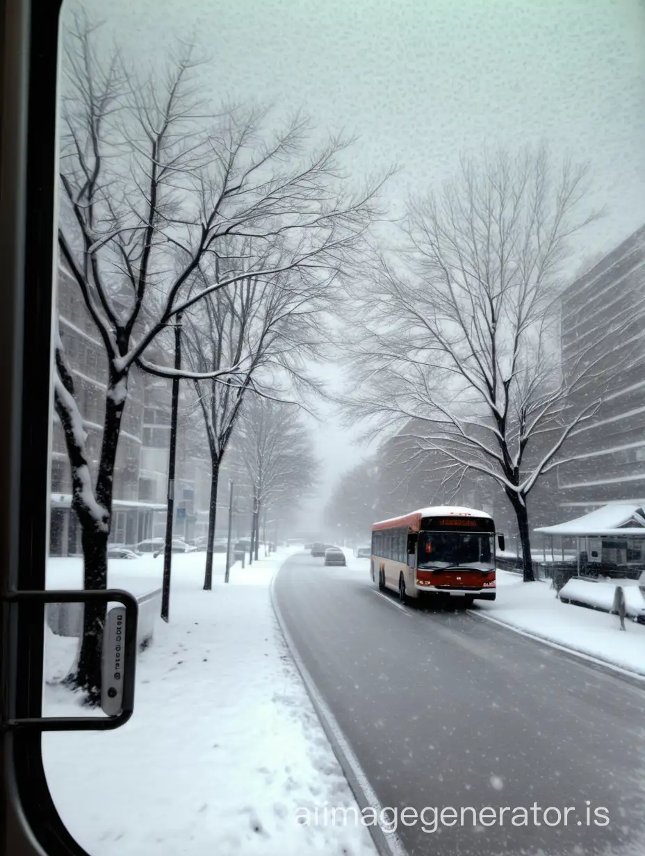 realistic picture as i was in the bus and outside is snowy