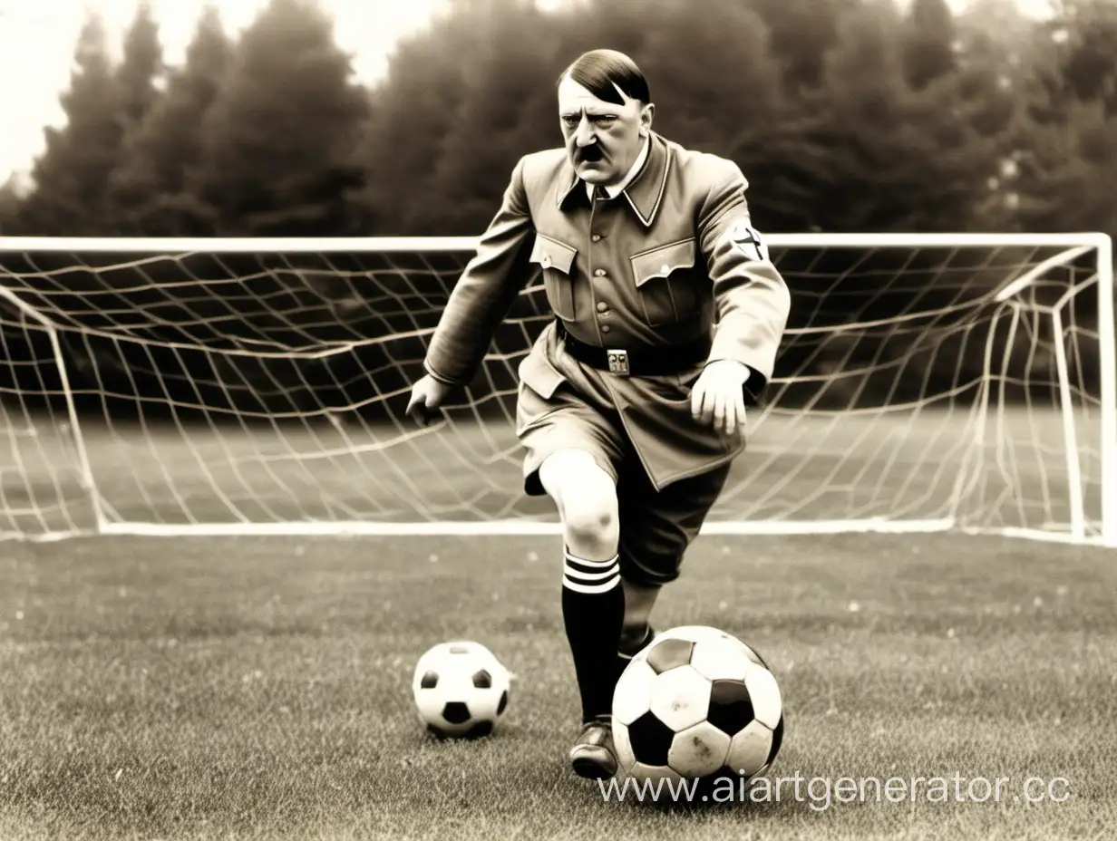 Hitler playing soccer