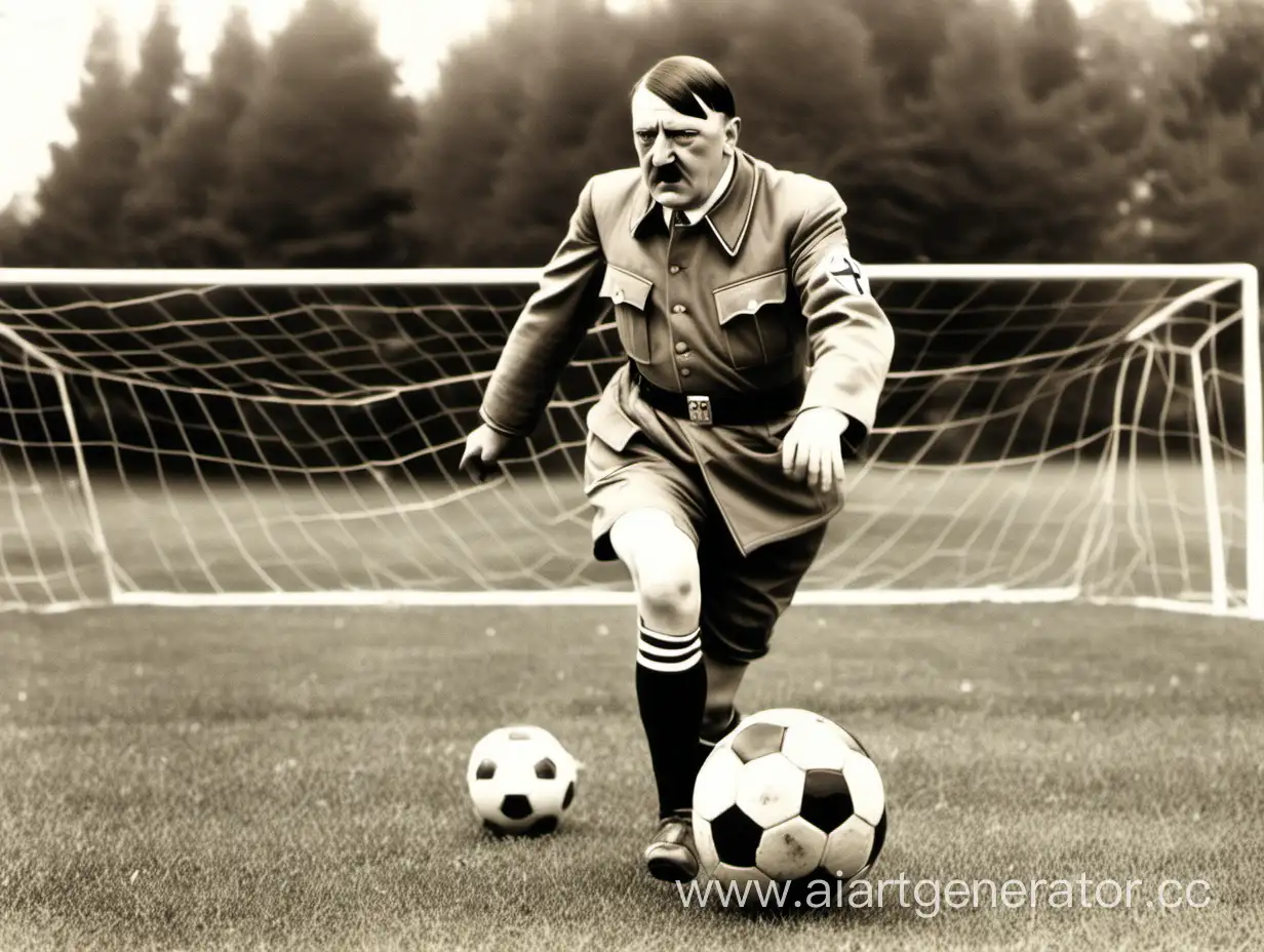 Historical Figure Engaging in Sports Hitler Playing Soccer | AI Art ...