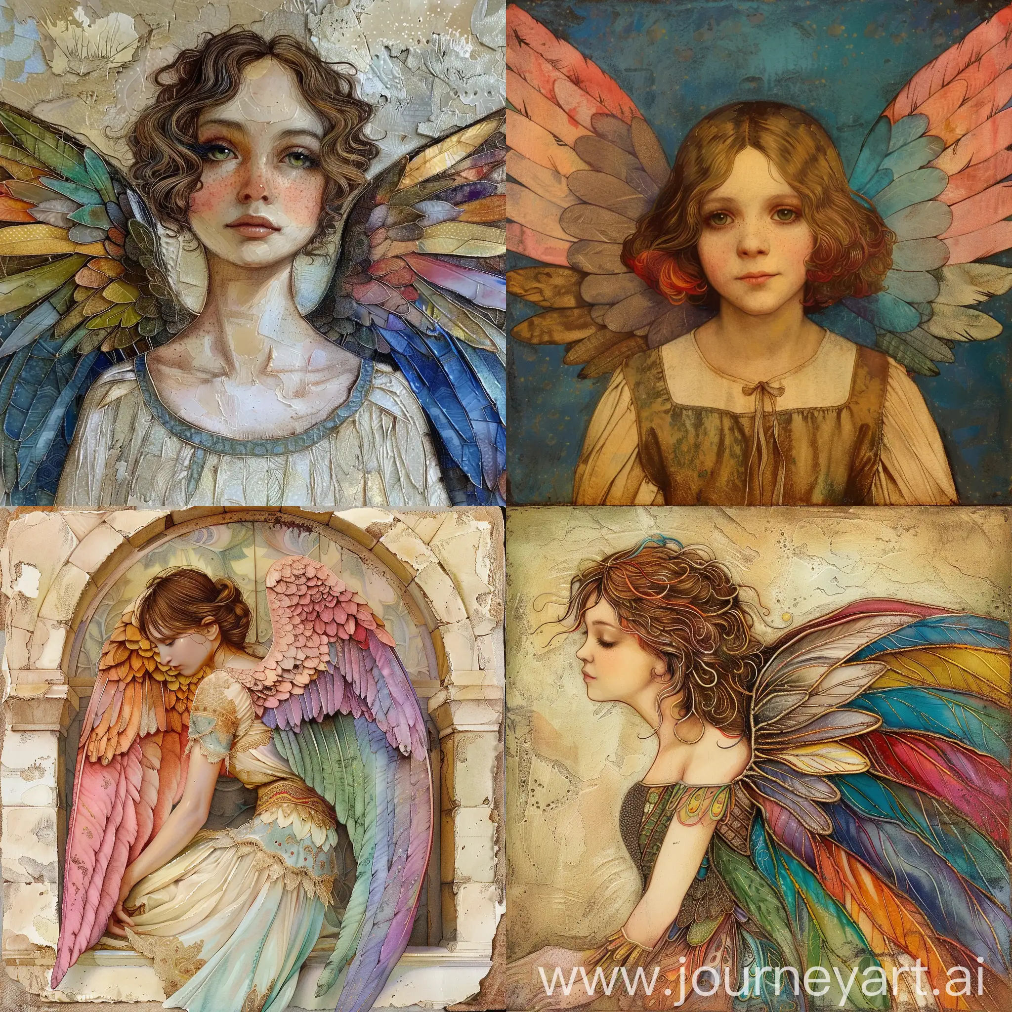 Ангел с цветными крыльями
