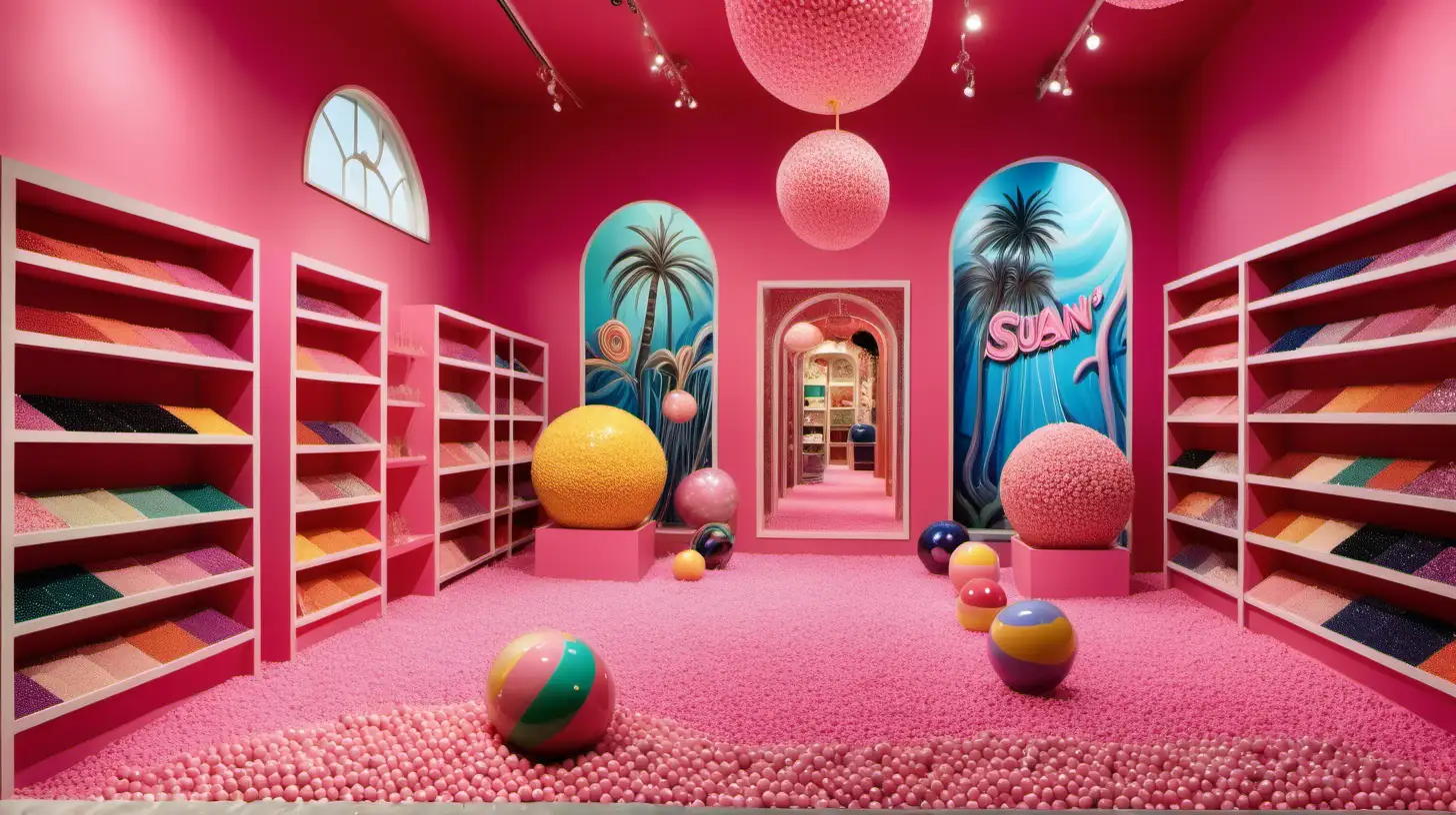 Surreal Retail Experience Susans Dream World Immersion with Whimsical Ball Pit and Beaded Swings
