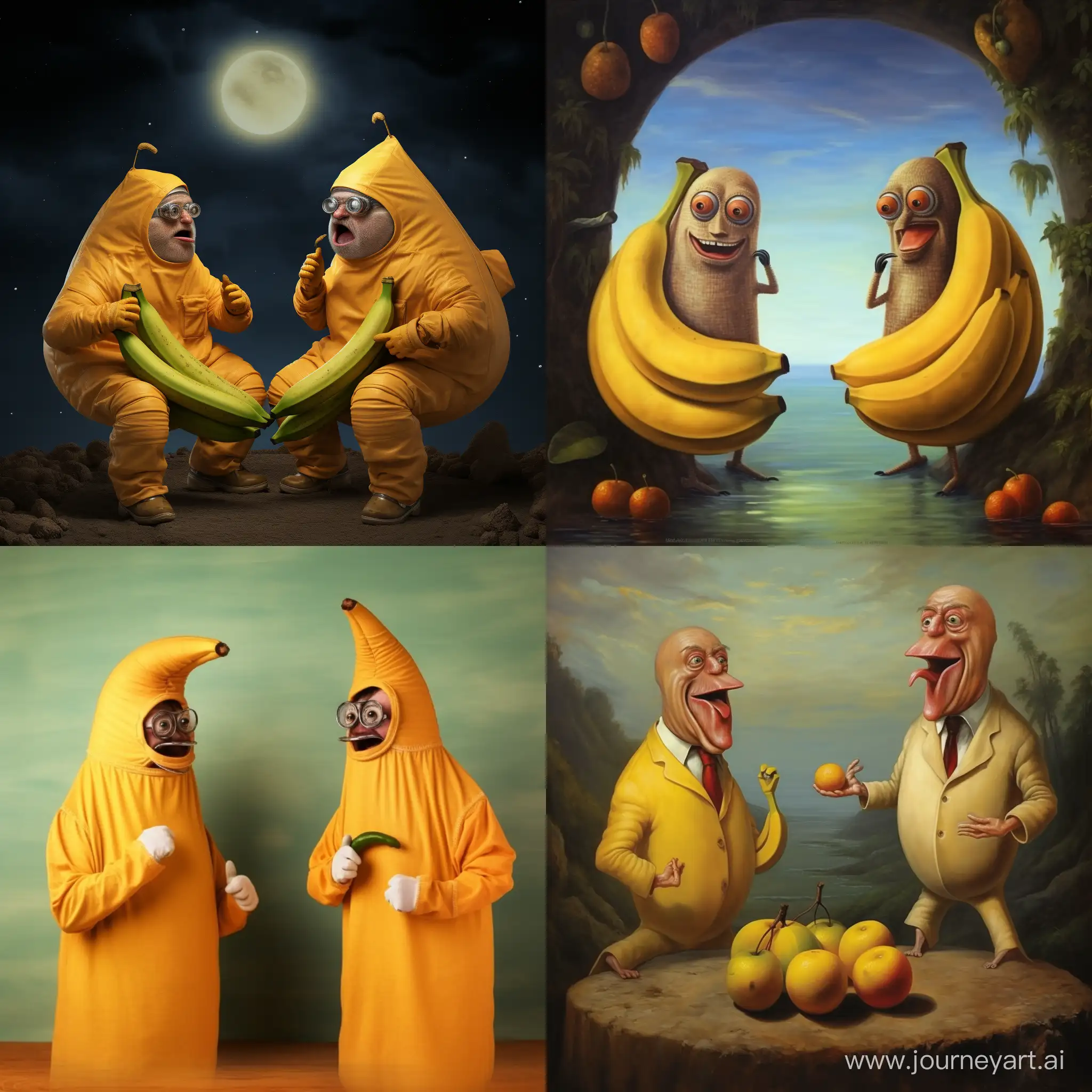 Антропоморфные бананы спорят о смысле жизни