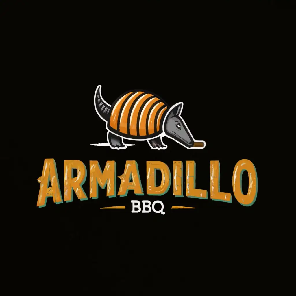LOGO-Design-for-Armadillo-BBQ-Bold-Armadillo-Emblem-with-Smoky-Grill-Charcoal-Theme