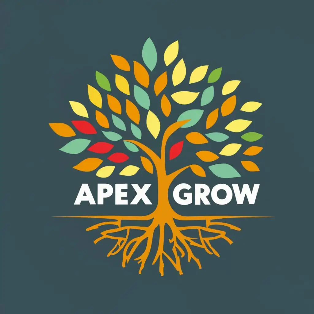 logo, Tree, with the text "Apex Grow", typography, be used in Technology industry