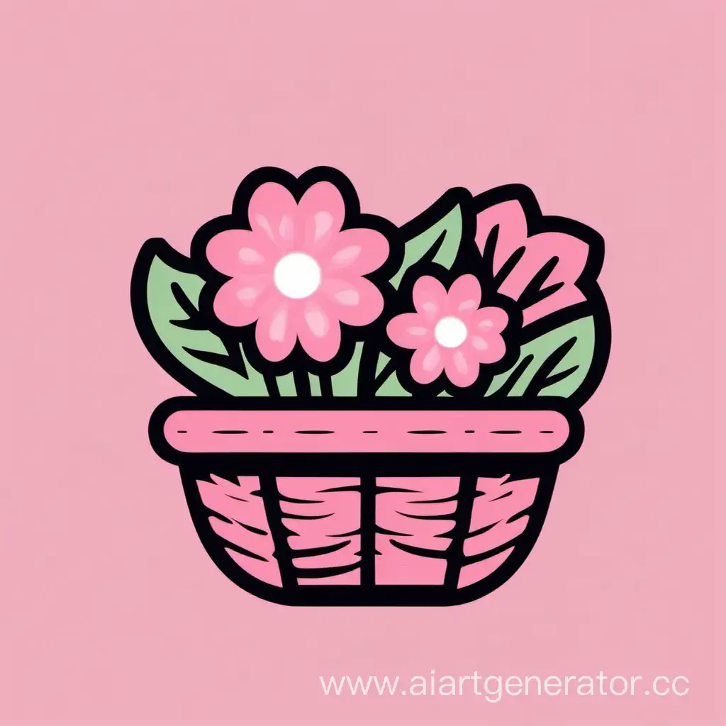 Elegant-Pink-Flower-Basket-Logo-Design