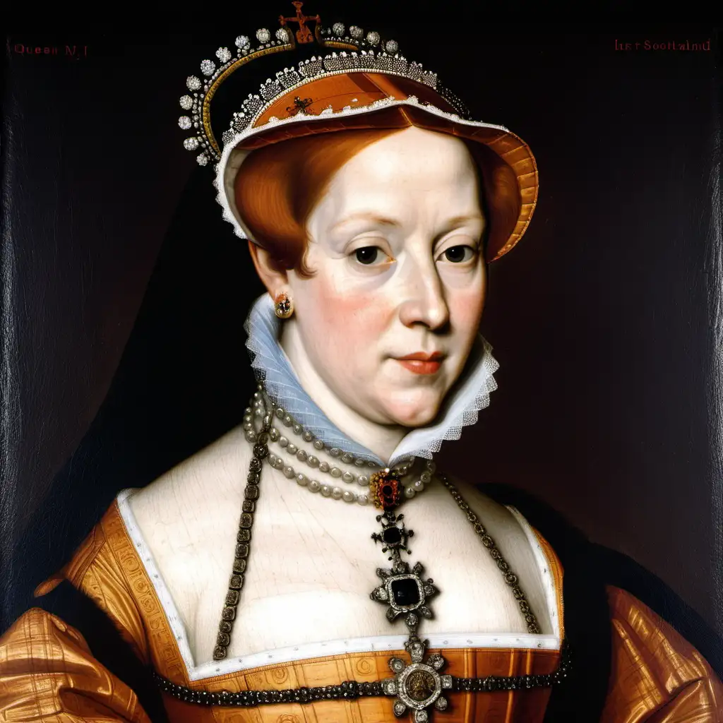 Portrait of Queen Mary I of Scotland in Royal Attire