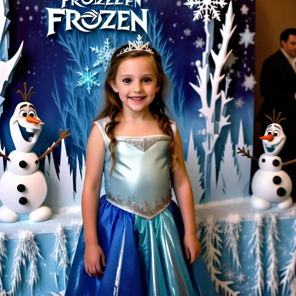 6 year old girl at a frozen movie soiree