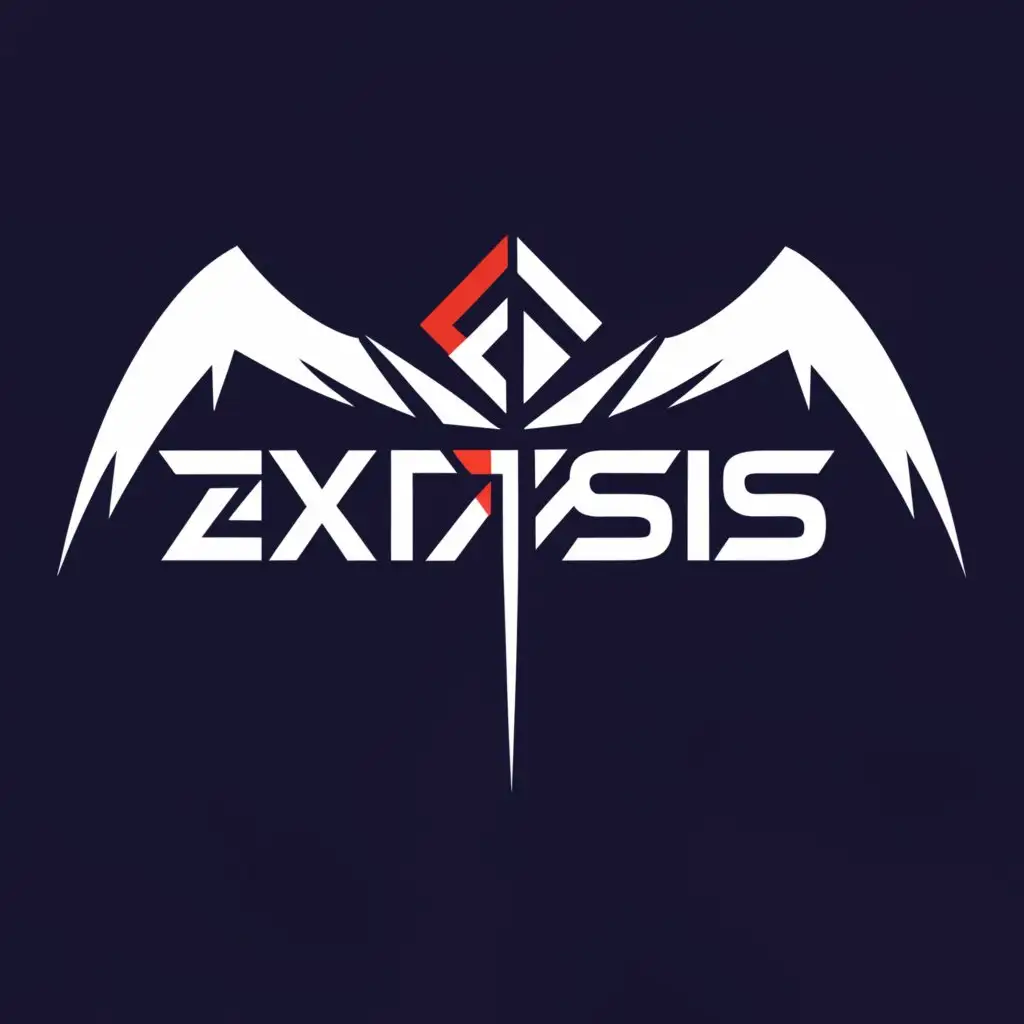 a logo design,with the text "EXTASIS", main symbol:ANGELS AND DEMONS,Moderate,be used in Entertainment industry,clear background