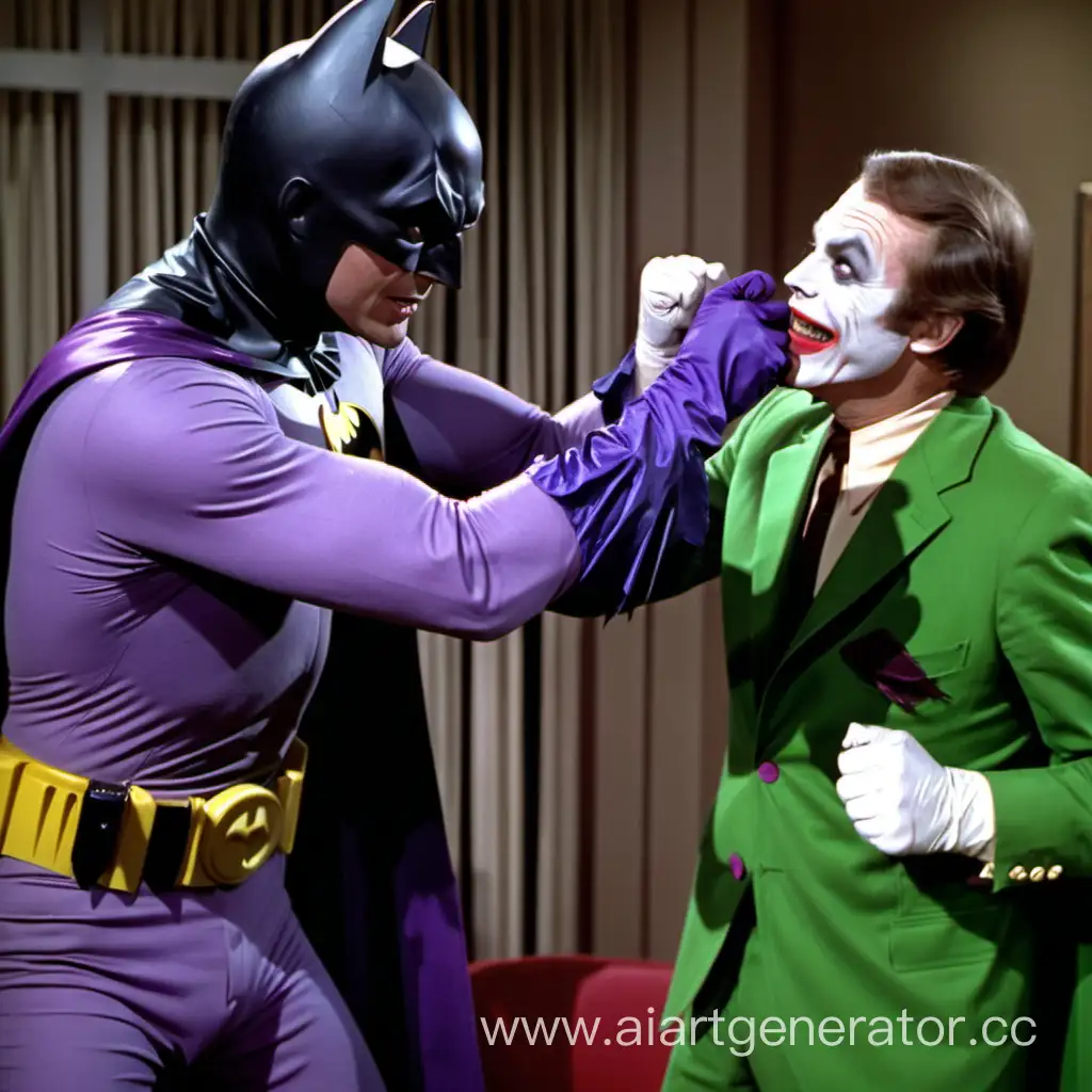 Batman 1966 Adam west punches the joker