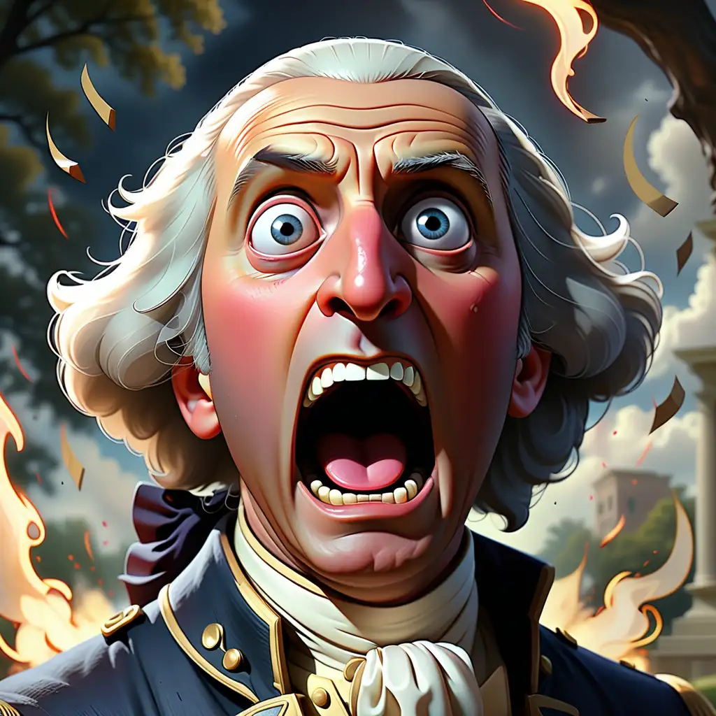 Astonished George Washington Surreal Expressions of Disbelief