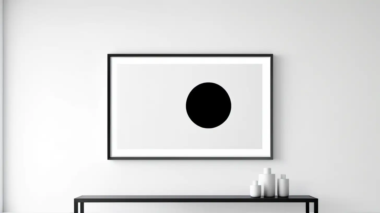 Digital art print or rectangular shape, placed horizontally is on a white wall. 
Artistic, minimalistic. 
