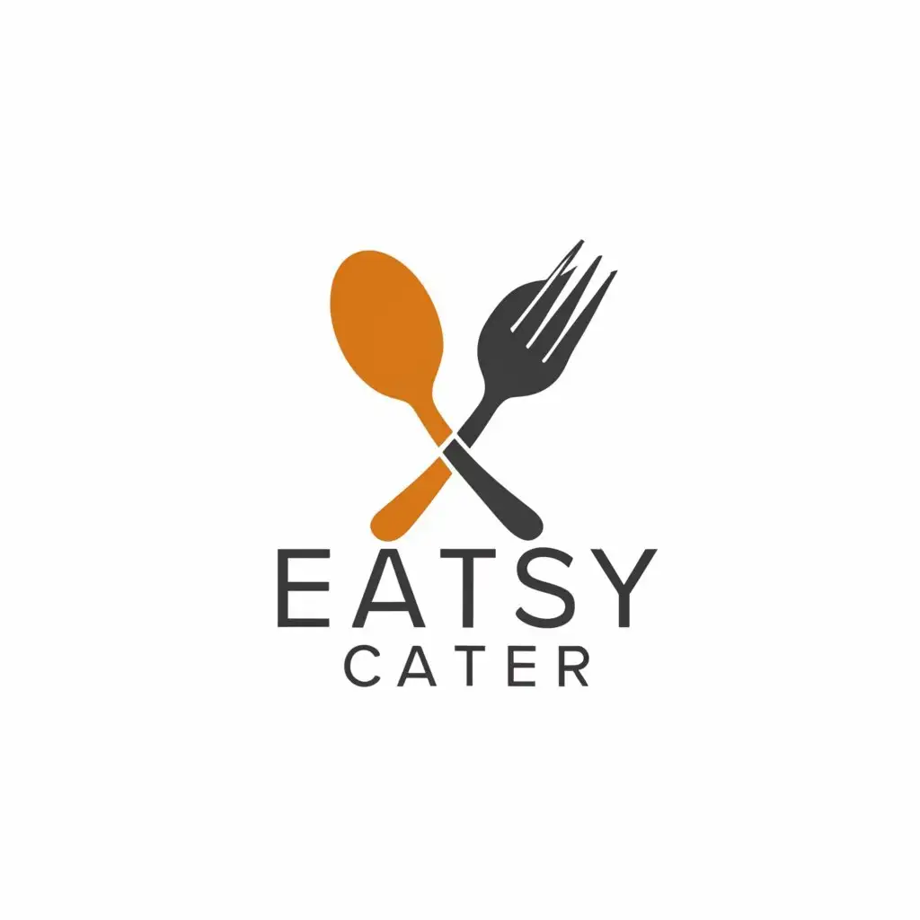 a logo design,with the text "Eatsy Cater", main symbol:Logo Design for Catering Service,Minimalistic,clear background