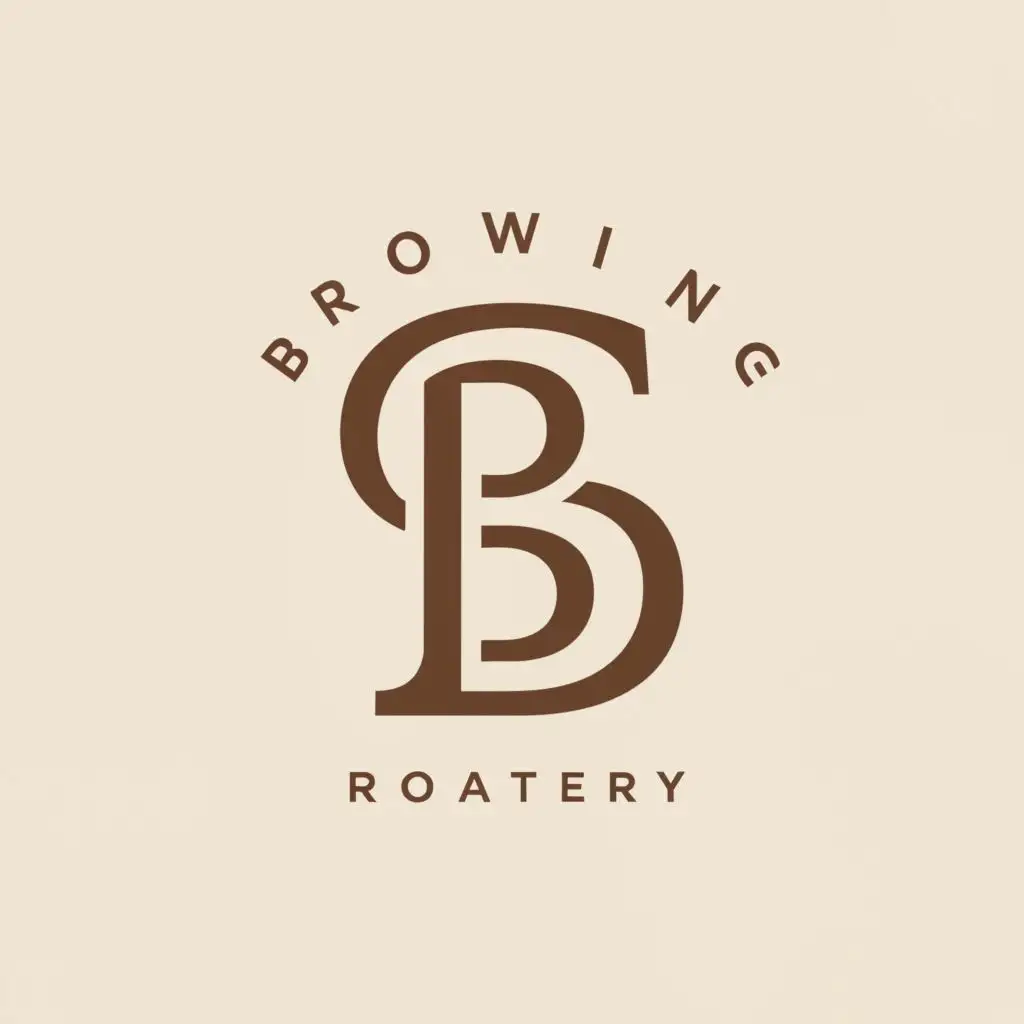 a logo design,with the text "BROWNING ROASTERY", main symbol:B and R,complex,clear background