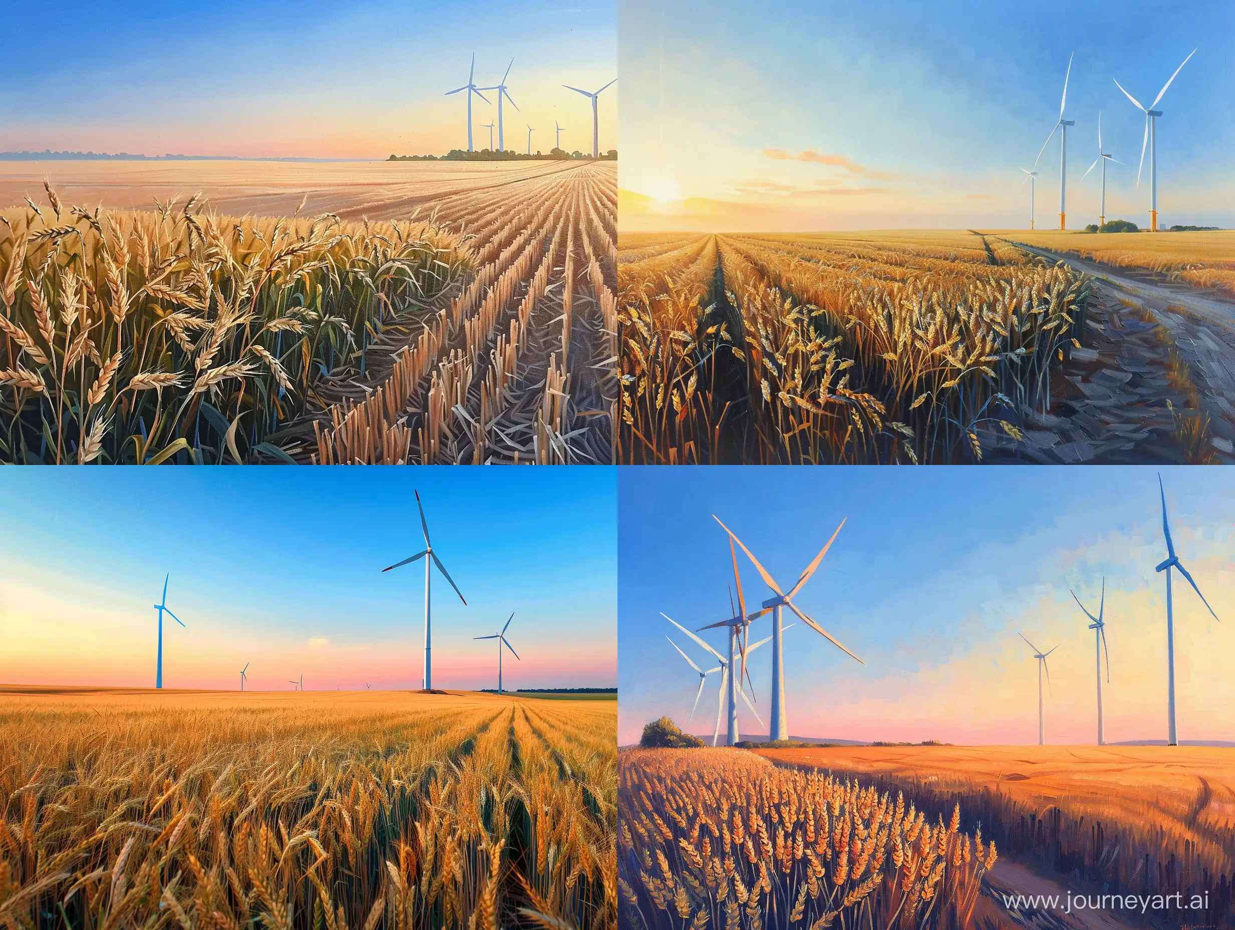 Rural-Landscape-with-Wind-Turbines-at-Sunset